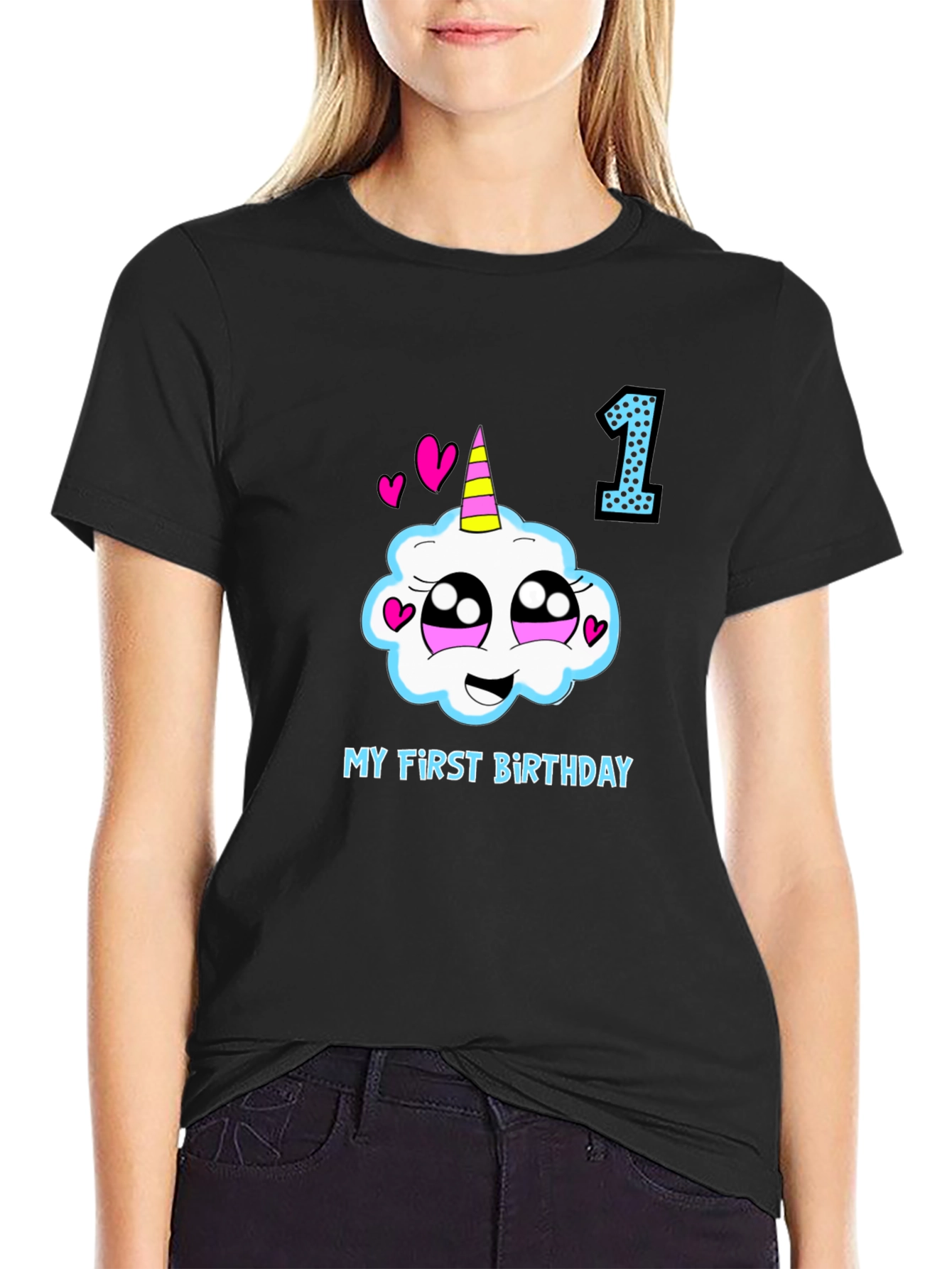 My First Birthday Unicorn Cloud T-Shirt