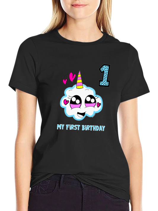 My First Birthday Unicorn Cloud T-Shirt