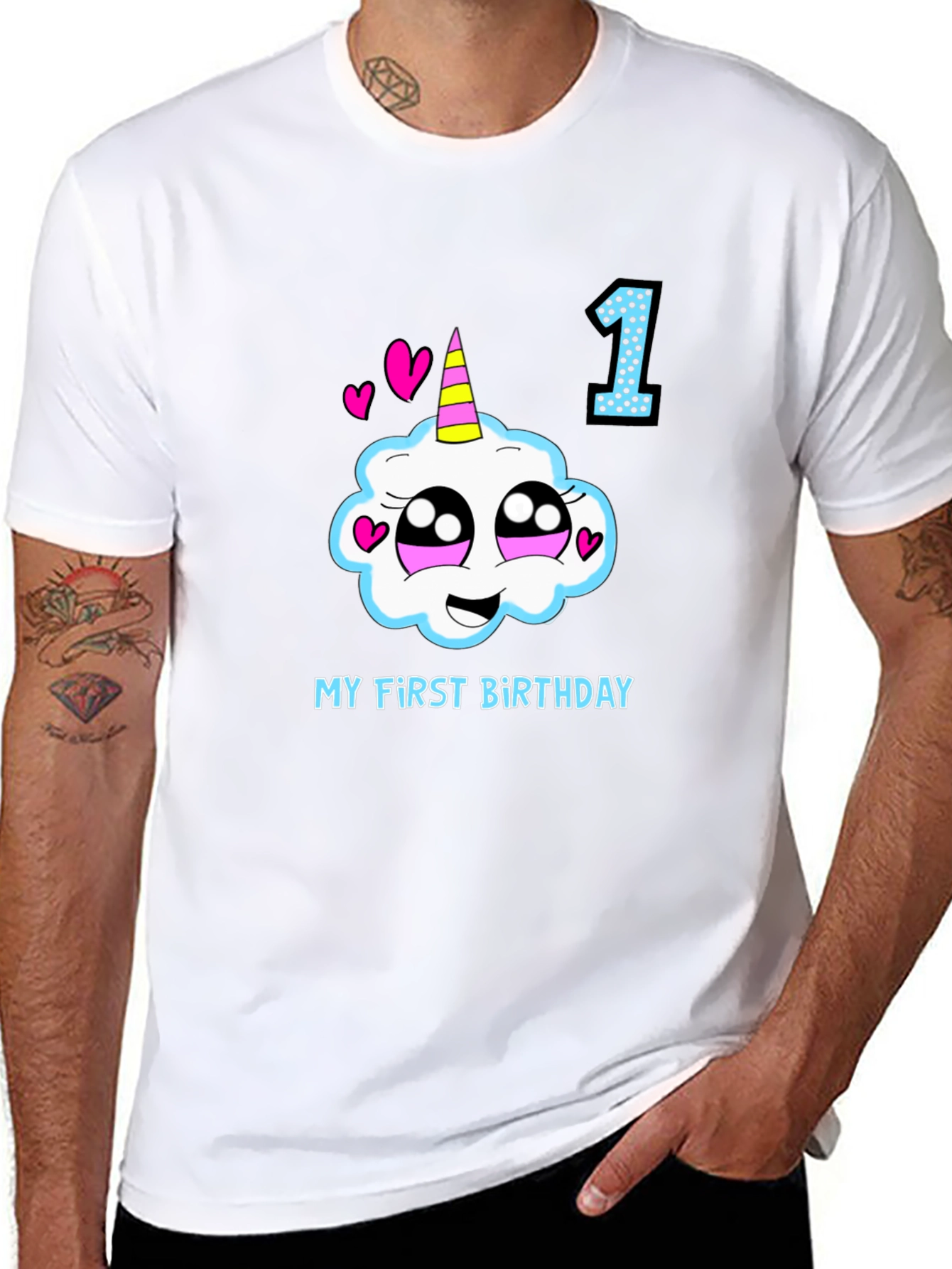 My First Birthday Unicorn Cloud T-Shirt