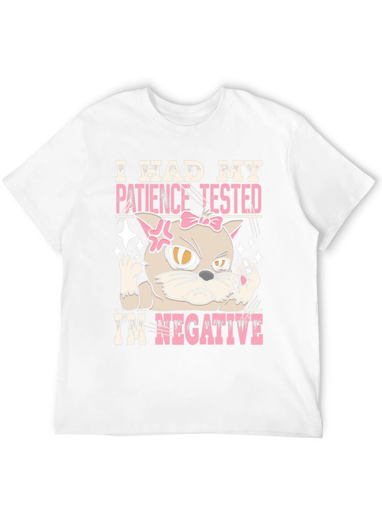 Patience Tested Negative Funny Cat Graphic T-Shirt