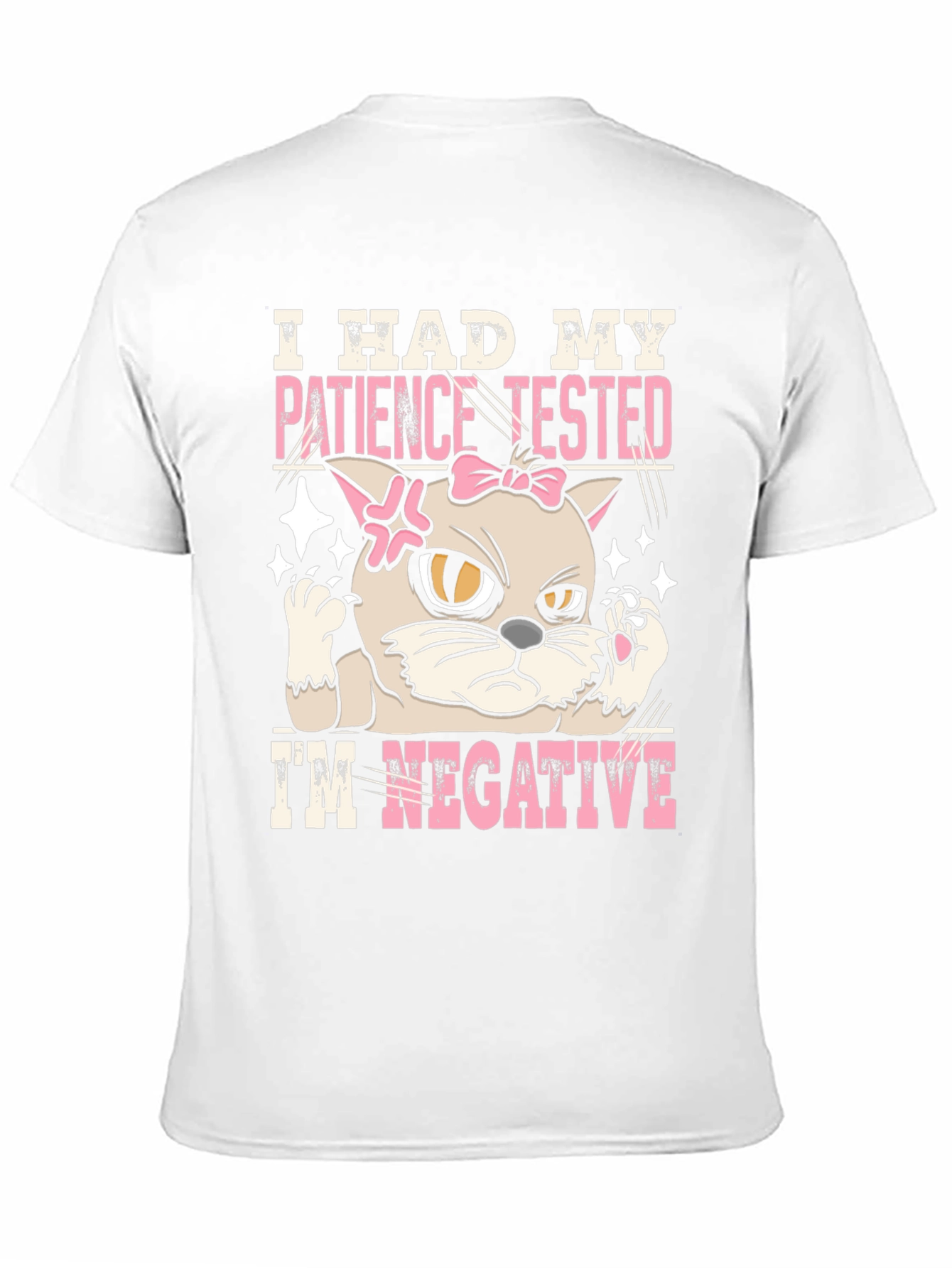 Patience Tested Negative Funny Cat Graphic T-Shirt