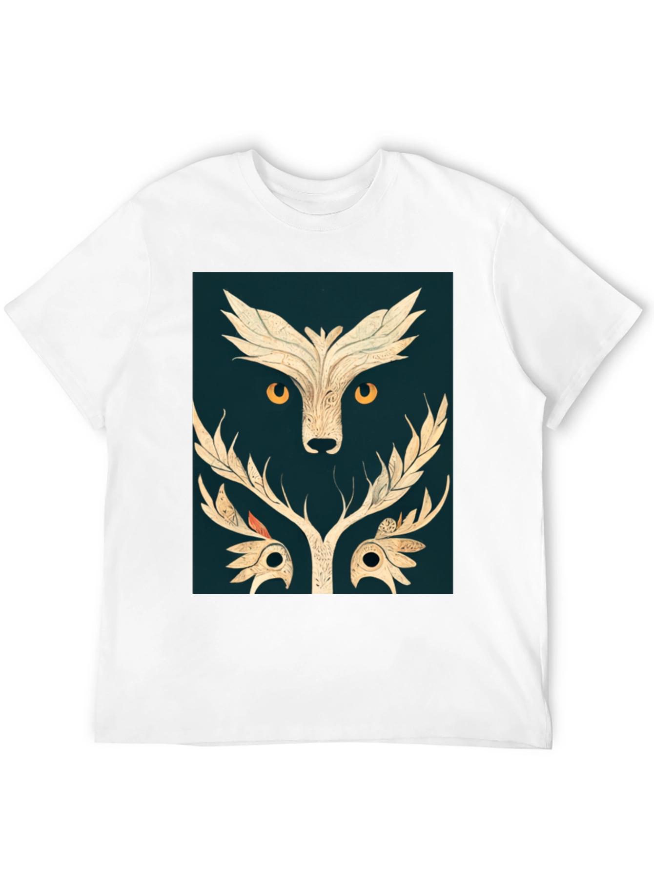 Abstract Owl Graphic Tee - Black