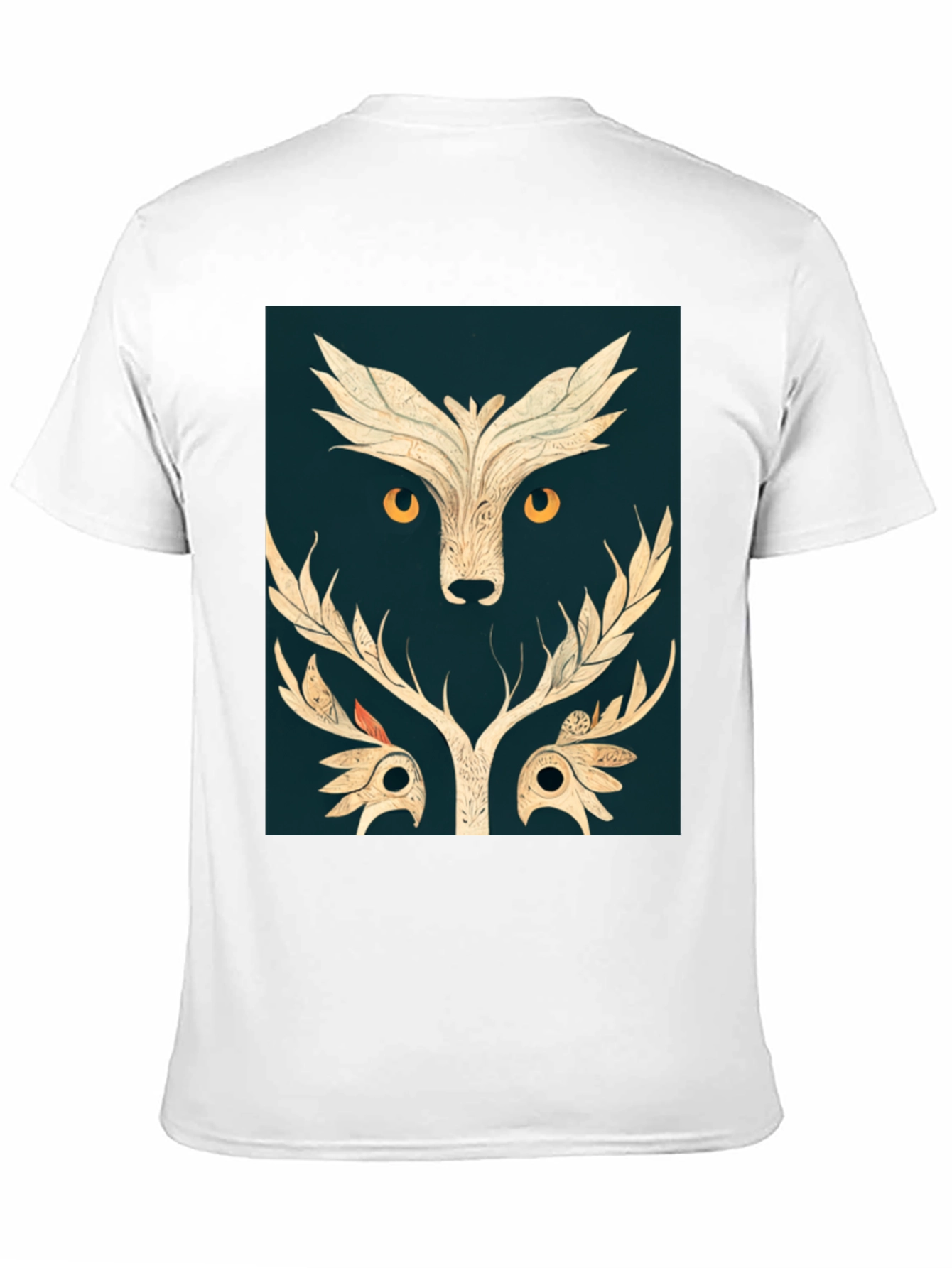 Abstract Owl Graphic Tee - Black