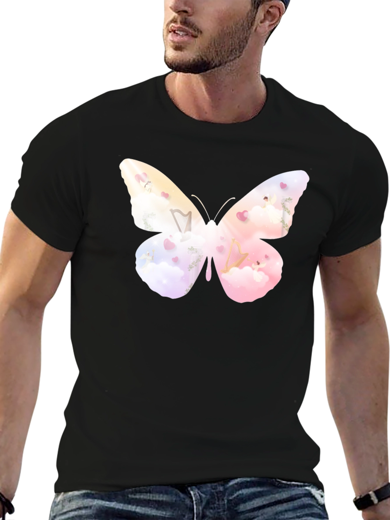 Butterfly Graphic Black Tee