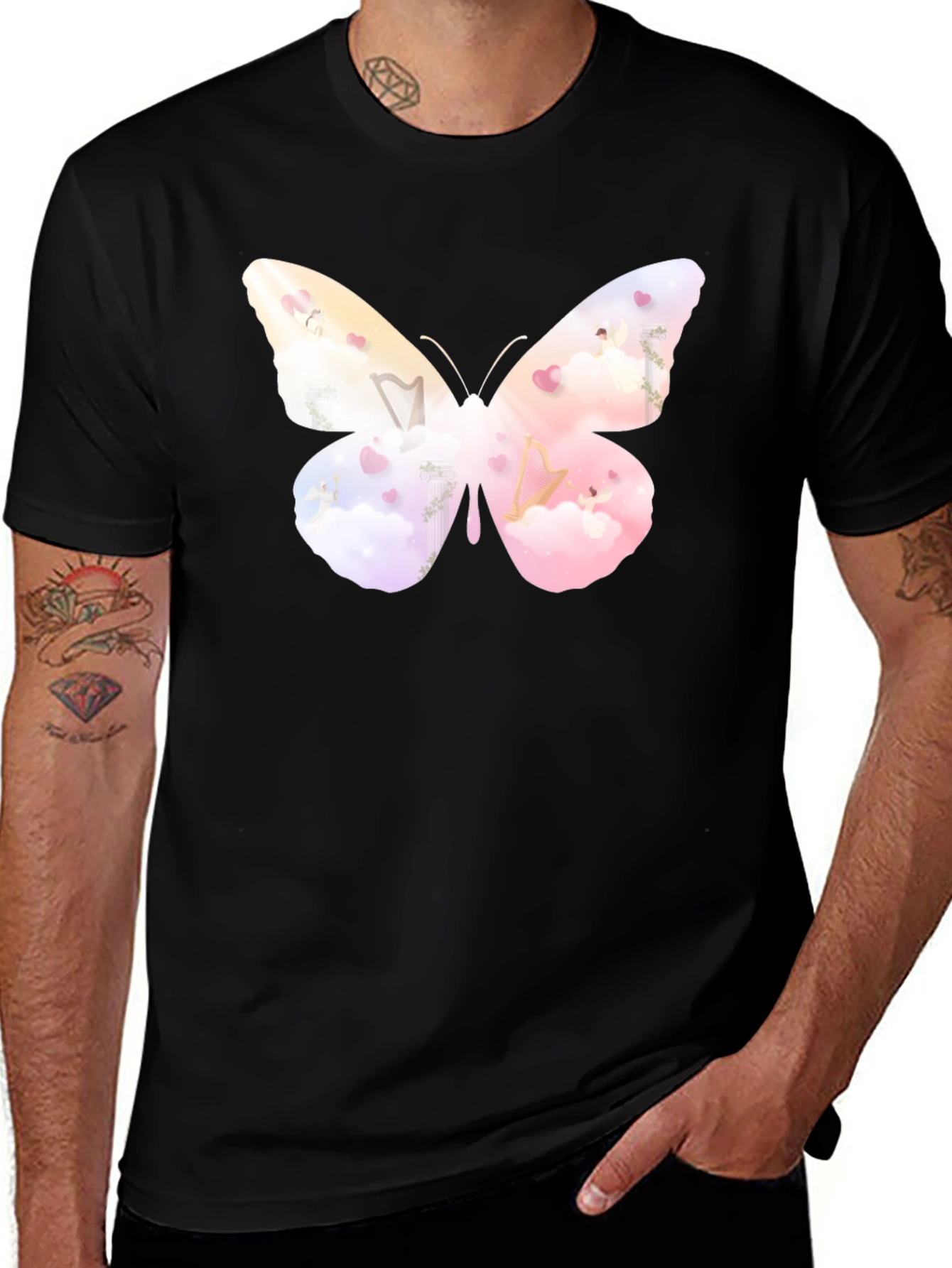 Butterfly Graphic Black Tee