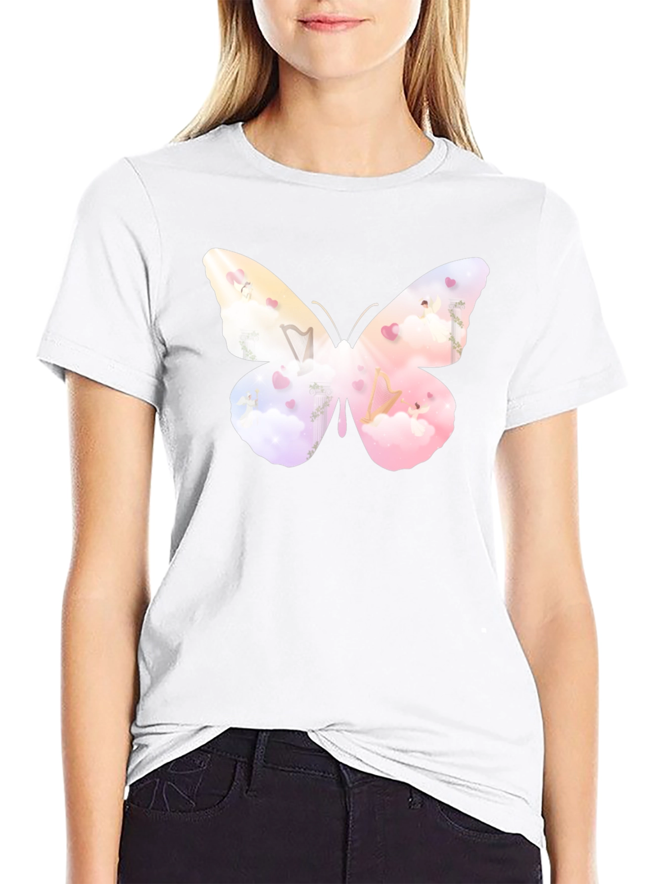 Butterfly Graphic Black Tee