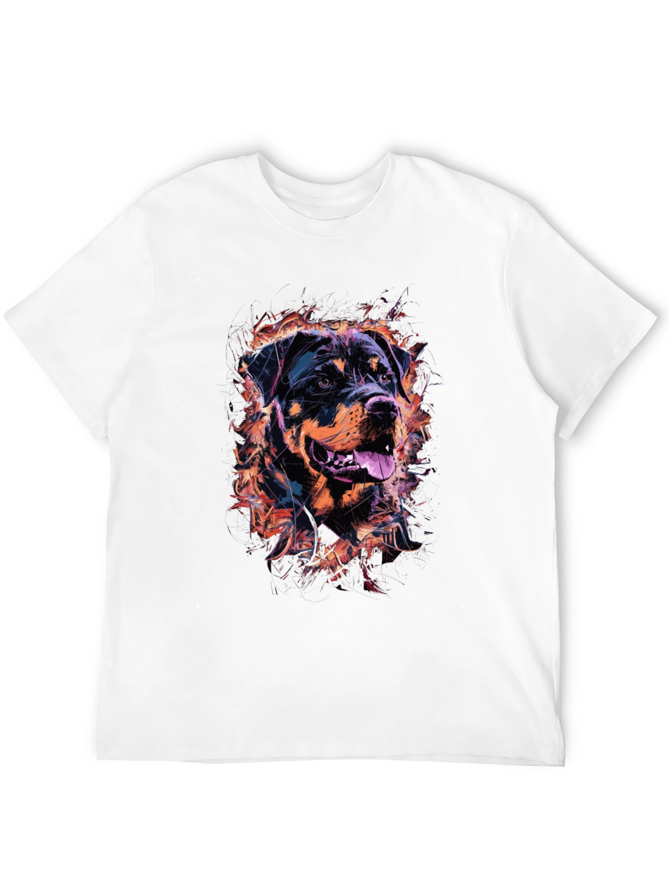 Rottweiler Graphic Print Mens Black T-Shirt