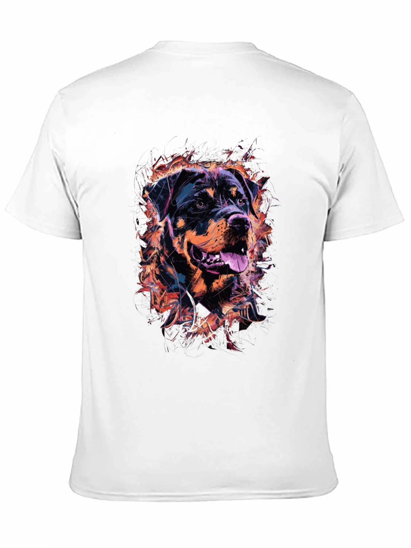 Rottweiler Graphic Print Mens Black T-Shirt