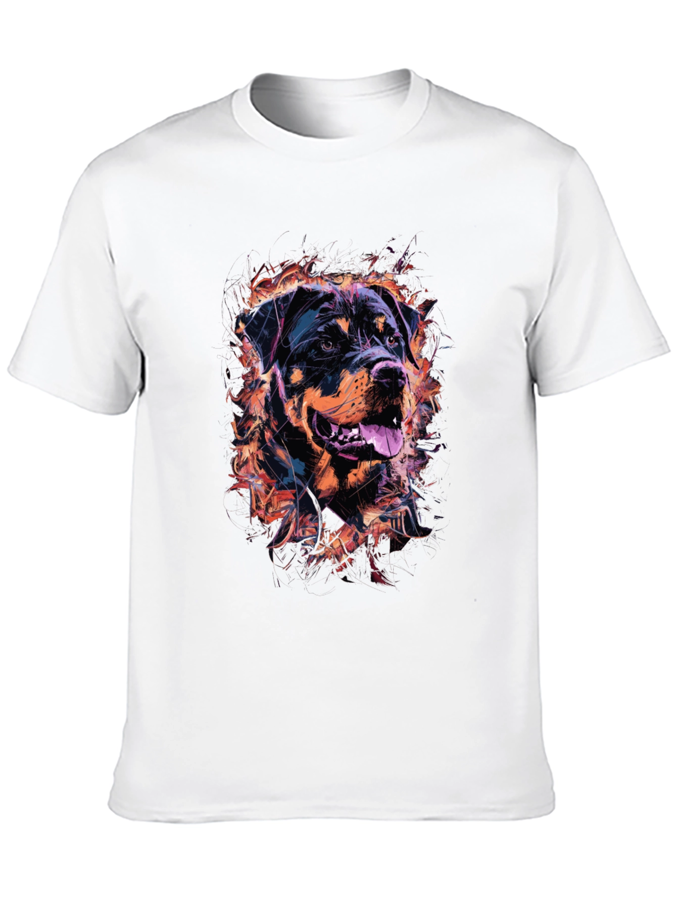 Rottweiler Graphic Print Mens Black T-Shirt