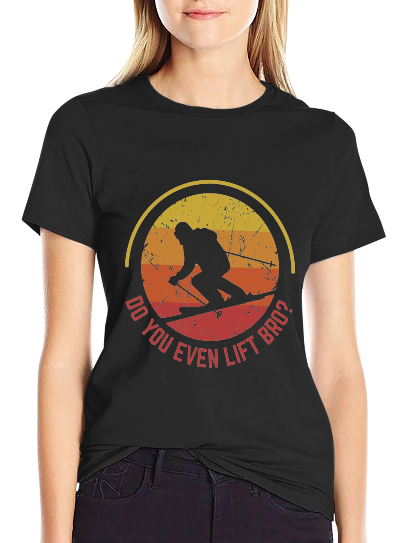 Do You Even Lift Bro? Skiing T-Shirt