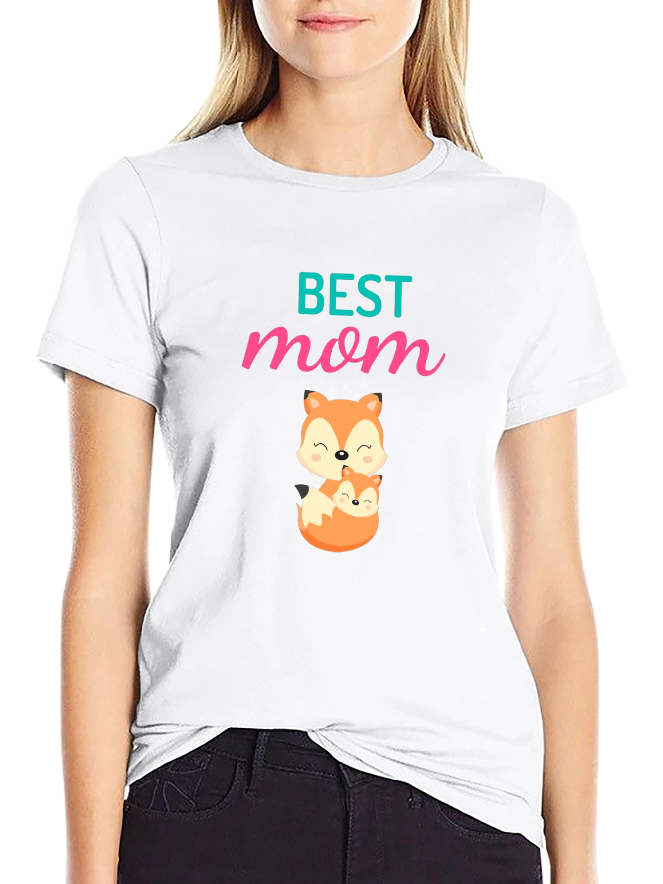 Best Mom Fox Graphic T-Shirt