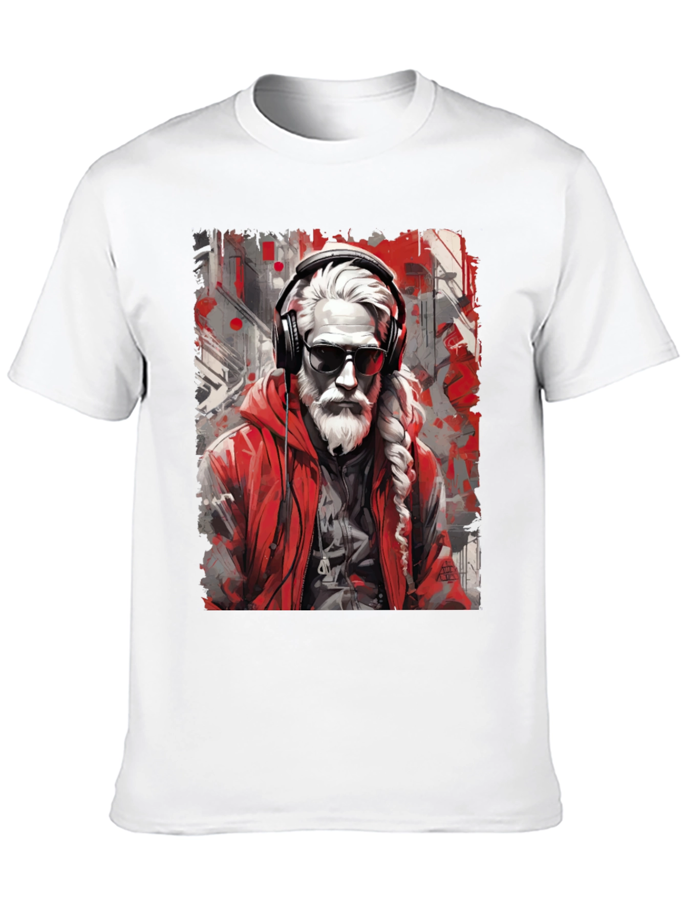 Cool Santa Graphic Tee - Holiday Hipster Style