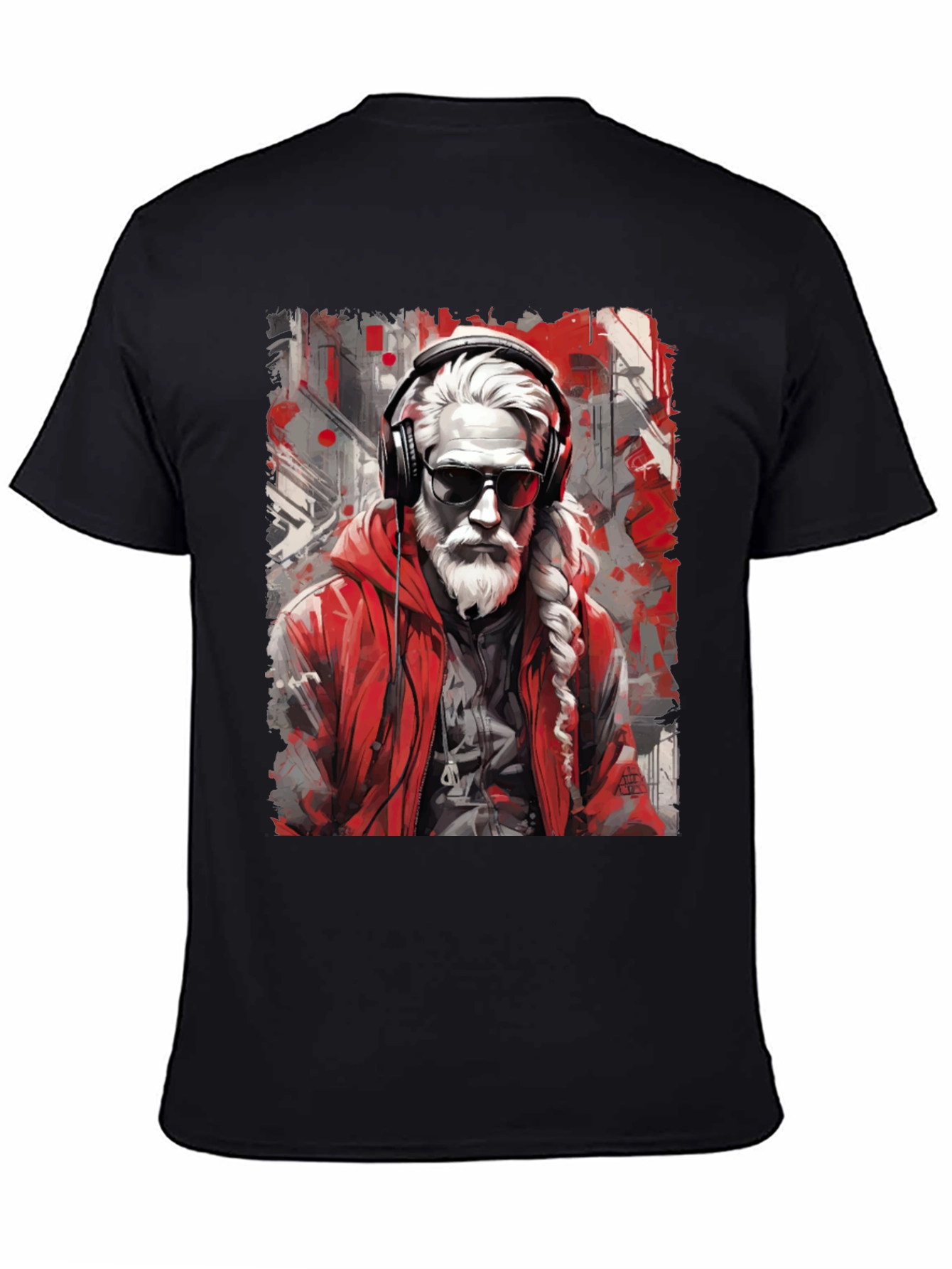 Cool Santa Graphic Tee - Holiday Hipster Style