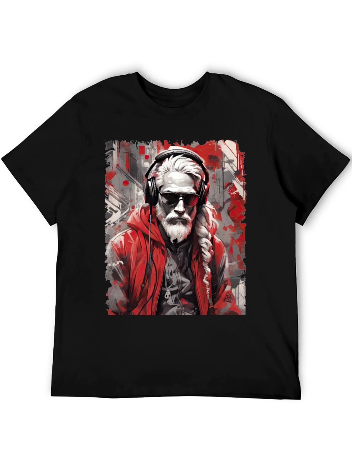 Cool Santa Graphic Tee - Holiday Hipster Style
