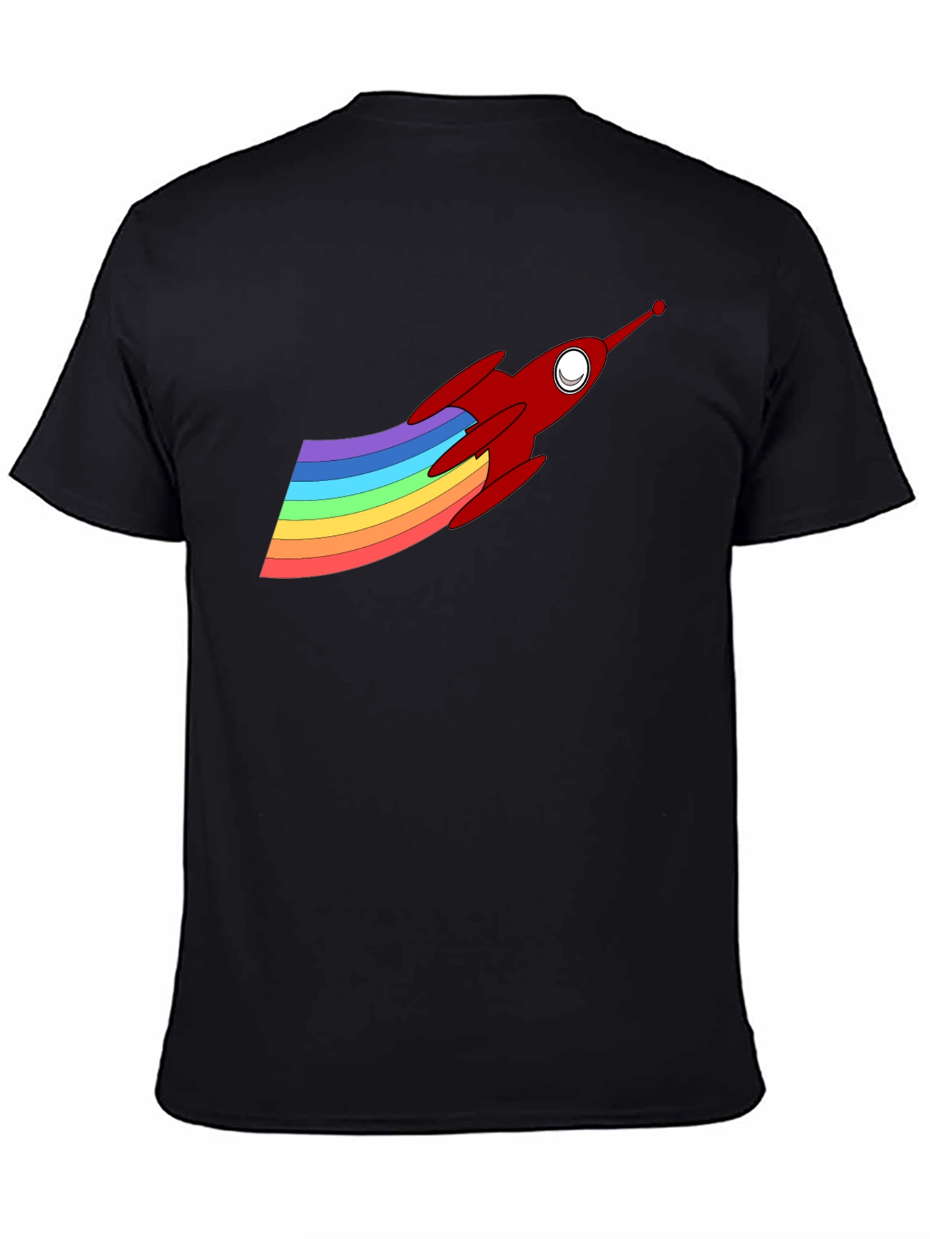 Rainbow Rocket T-Shirt - Black Cotton Blend
