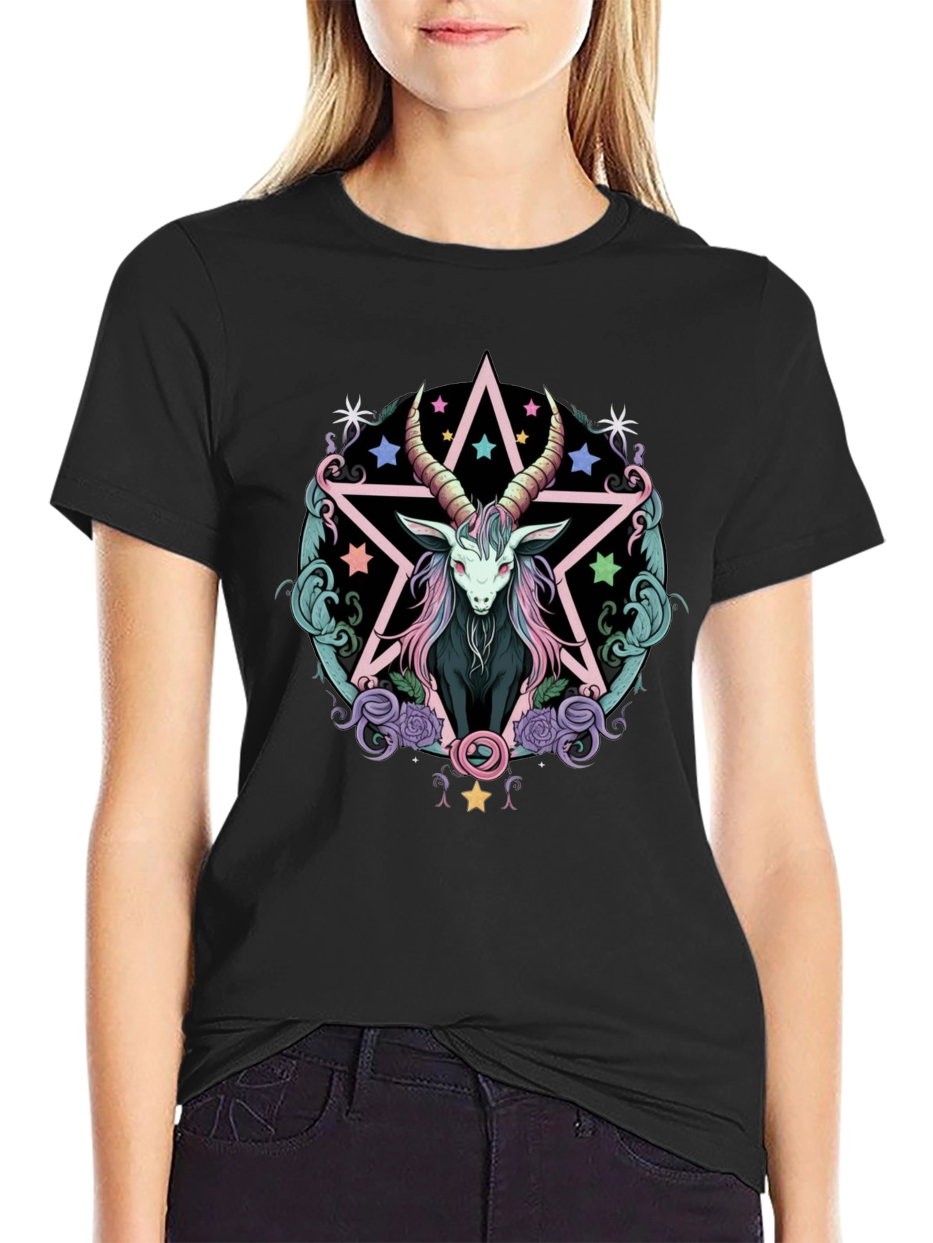 Mystic Goat Graphic Tee - Black