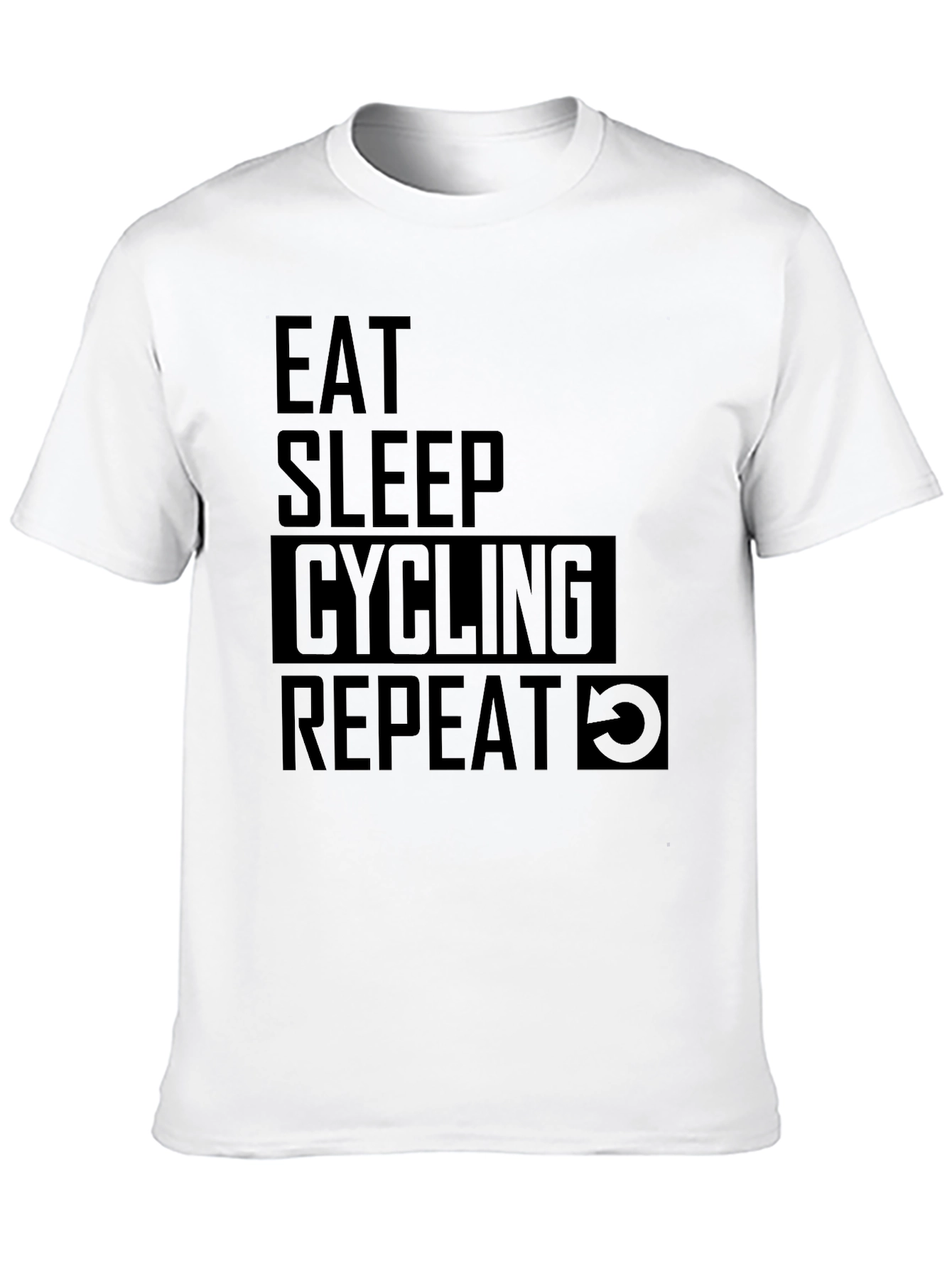 Eat Sleep Cycling Repeat T-Shirt - Black
