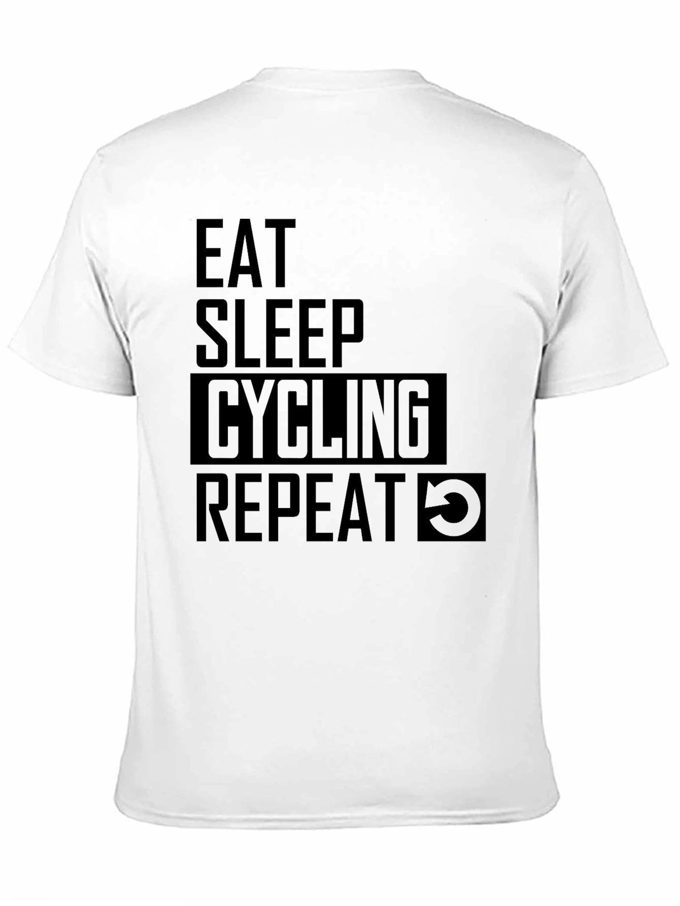 Eat Sleep Cycling Repeat T-Shirt - Black