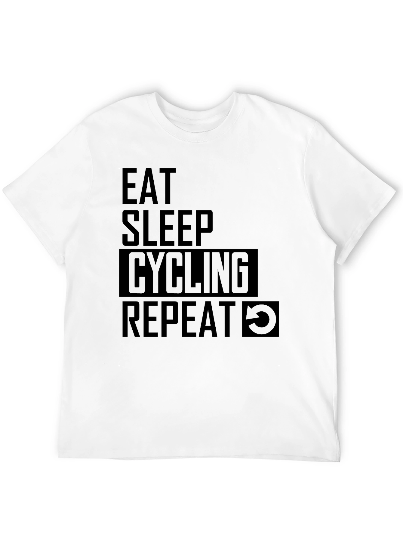 Eat Sleep Cycling Repeat T-Shirt - Black