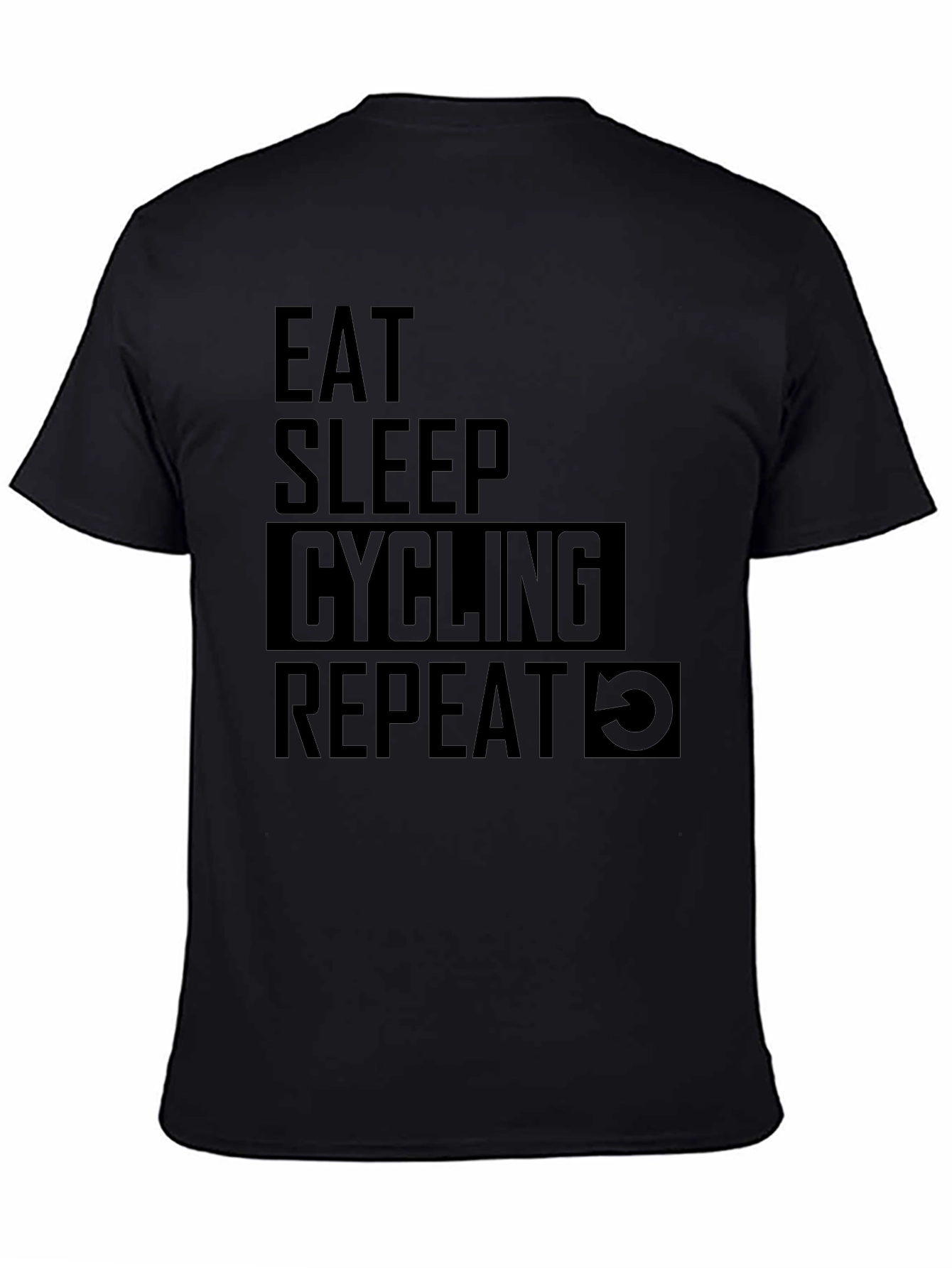 Eat Sleep Cycling Repeat T-Shirt - Black