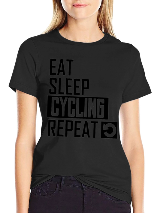 Eat Sleep Cycling Repeat T-Shirt - Black