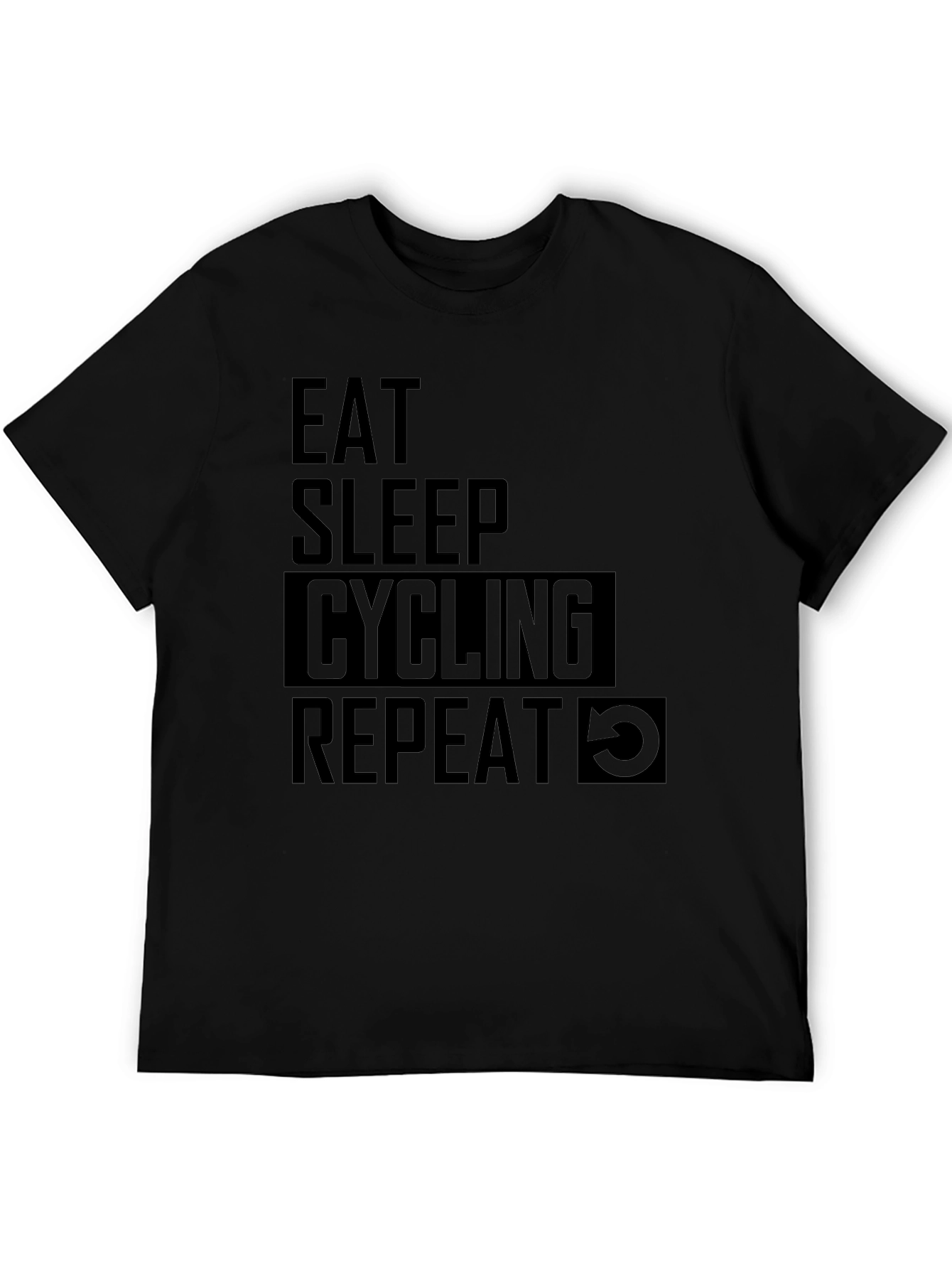 Eat Sleep Cycling Repeat T-Shirt - Black