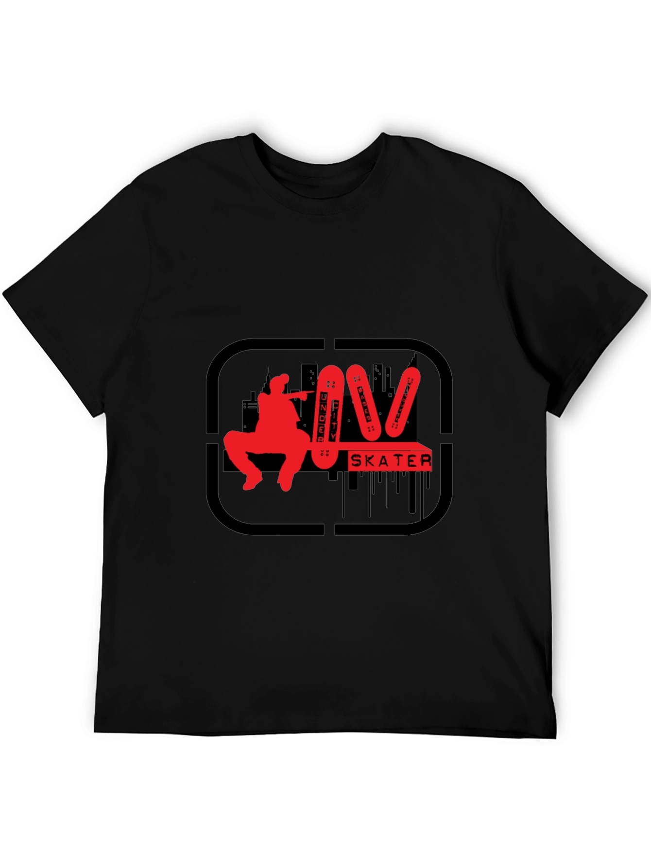 Under City Skater Graphic Tee - Black Cotton T-Shirt