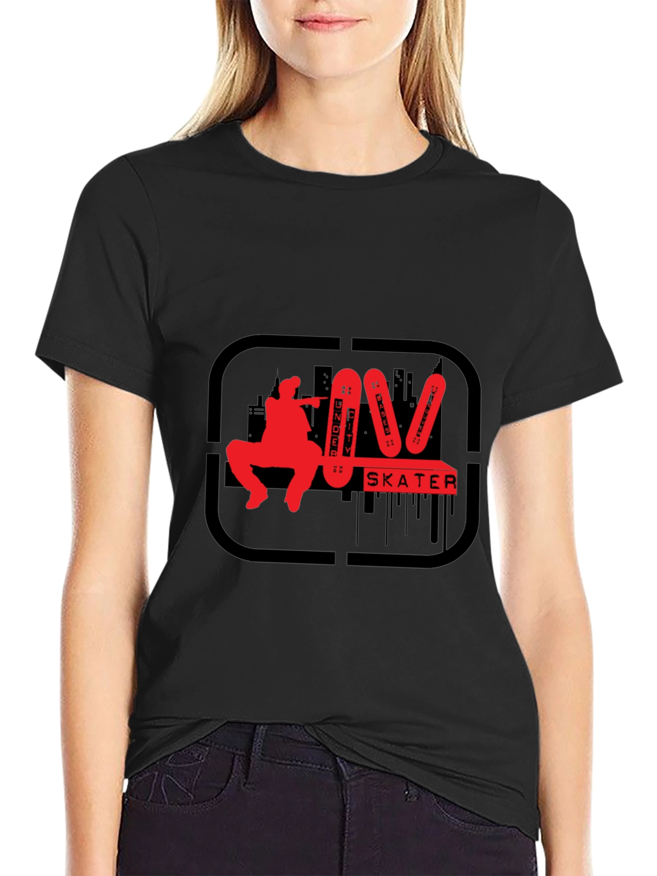 Under City Skater Graphic Tee - Black Cotton T-Shirt