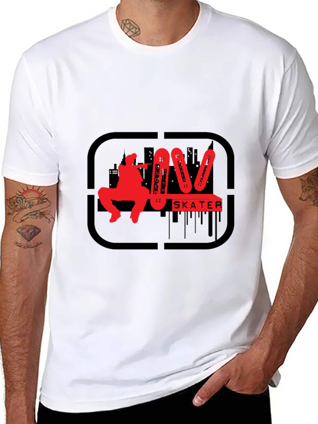 Under City Skater Graphic Tee - Black Cotton T-Shirt