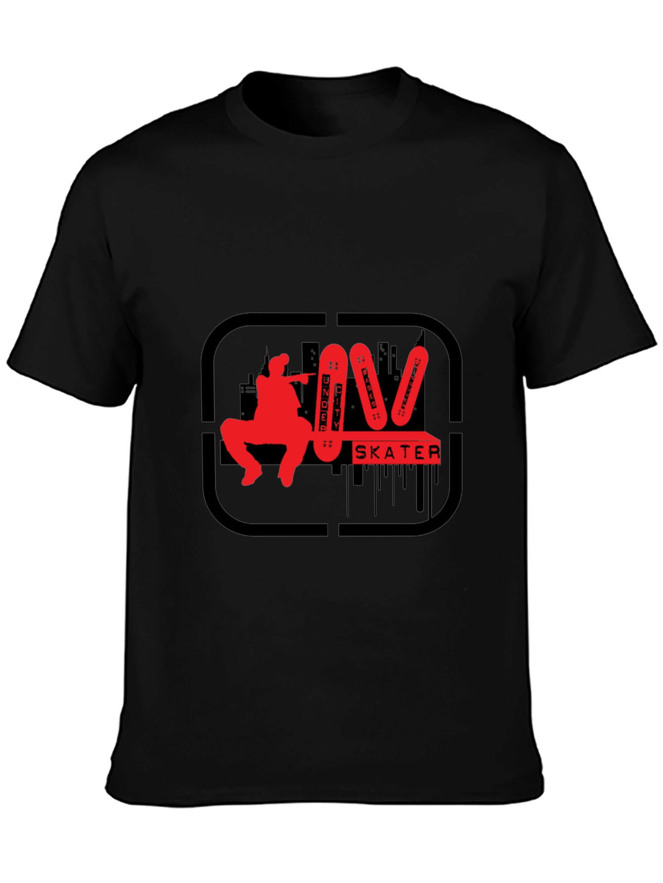 Under City Skater Graphic Tee - Black Cotton T-Shirt