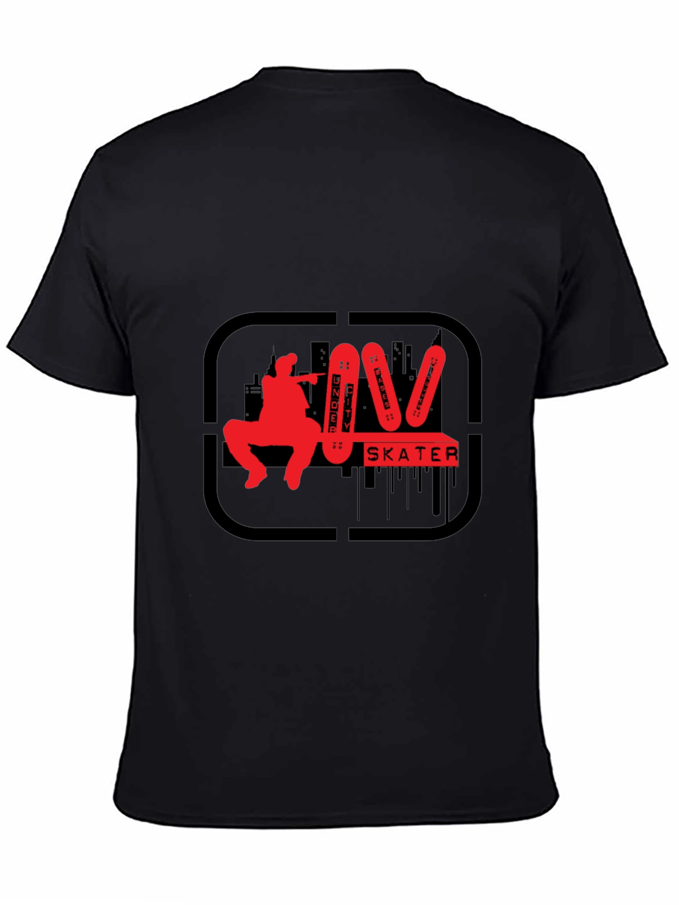 Under City Skater Graphic Tee - Black Cotton T-Shirt