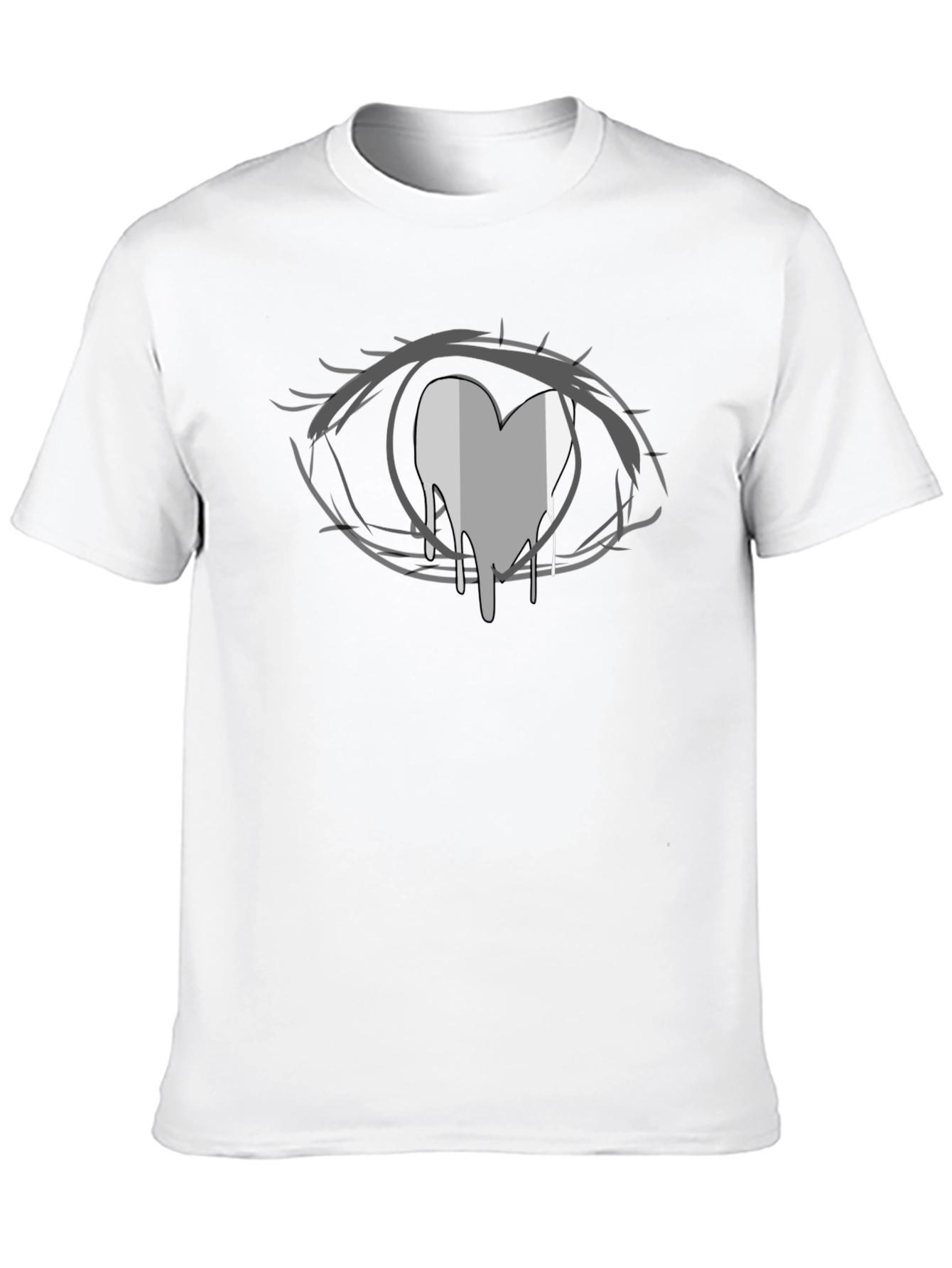 Anime Eye Heart Drip Black T-Shirt