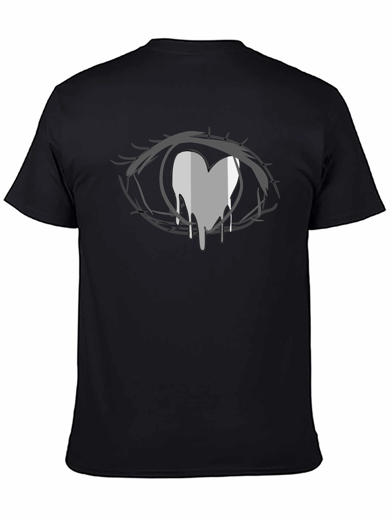 Anime Eye Heart Drip Black T-Shirt