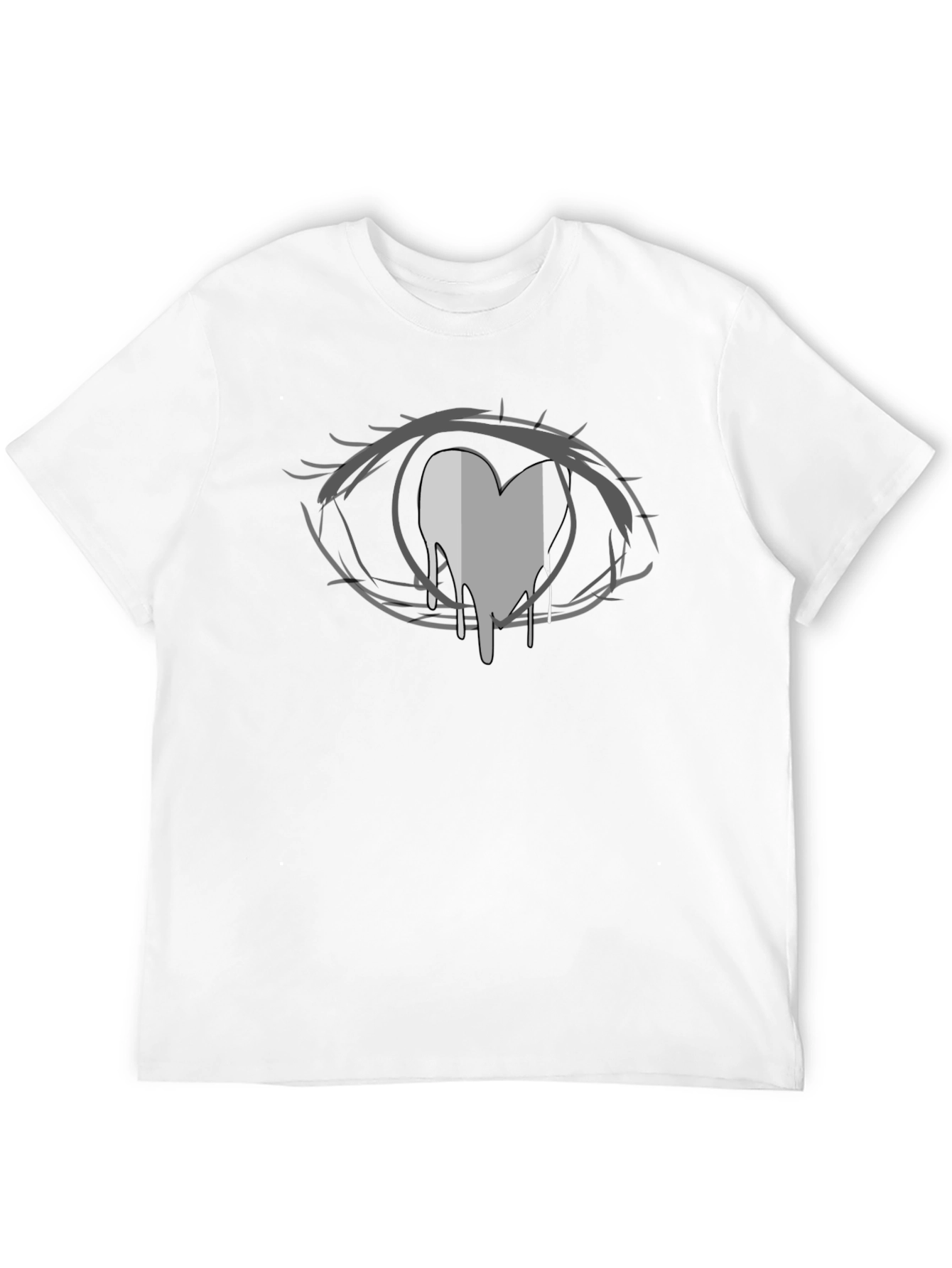 Anime Eye Heart Drip Black T-Shirt