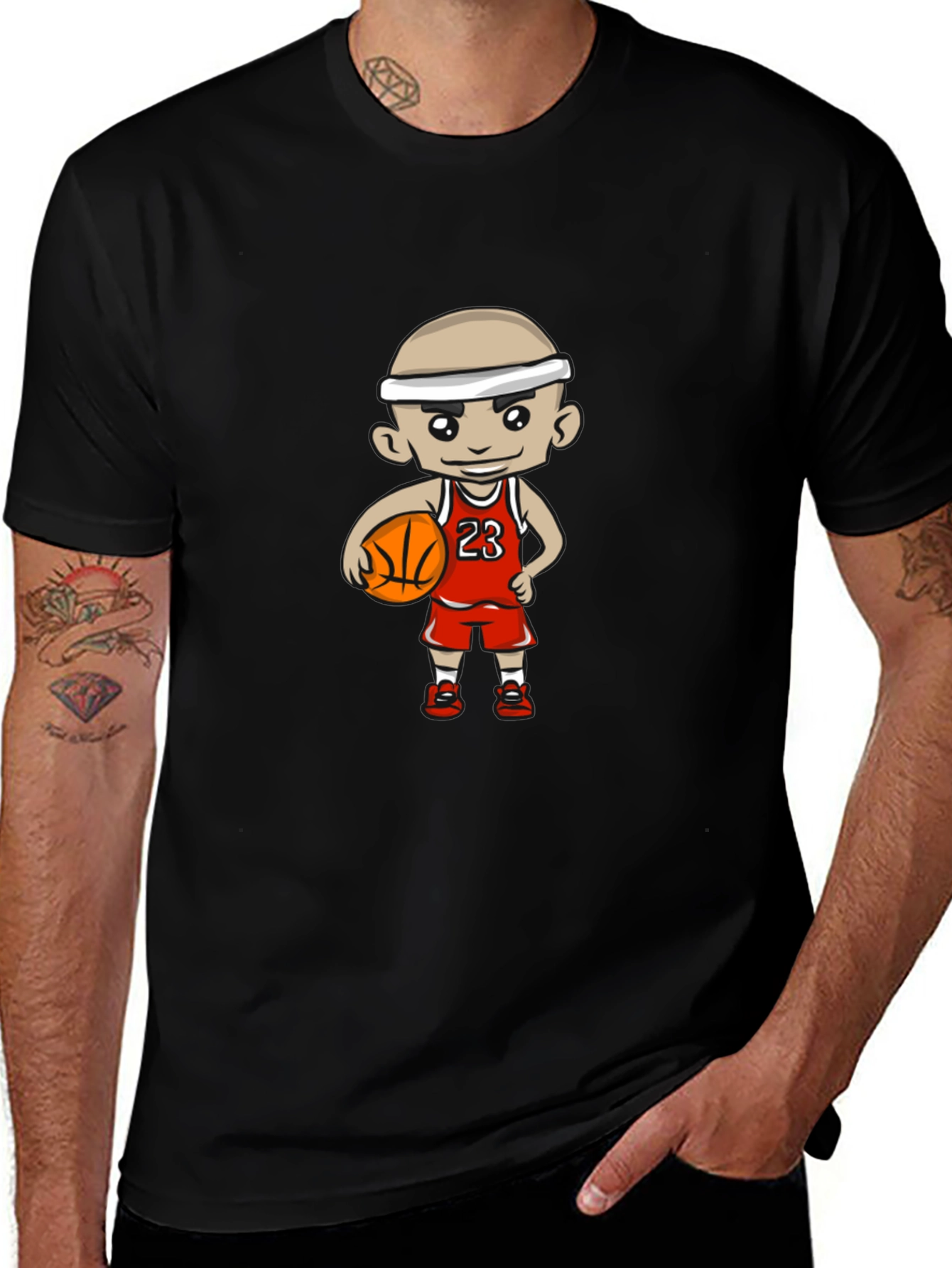 Cartoon Basketball Player Graphic T-Shirt