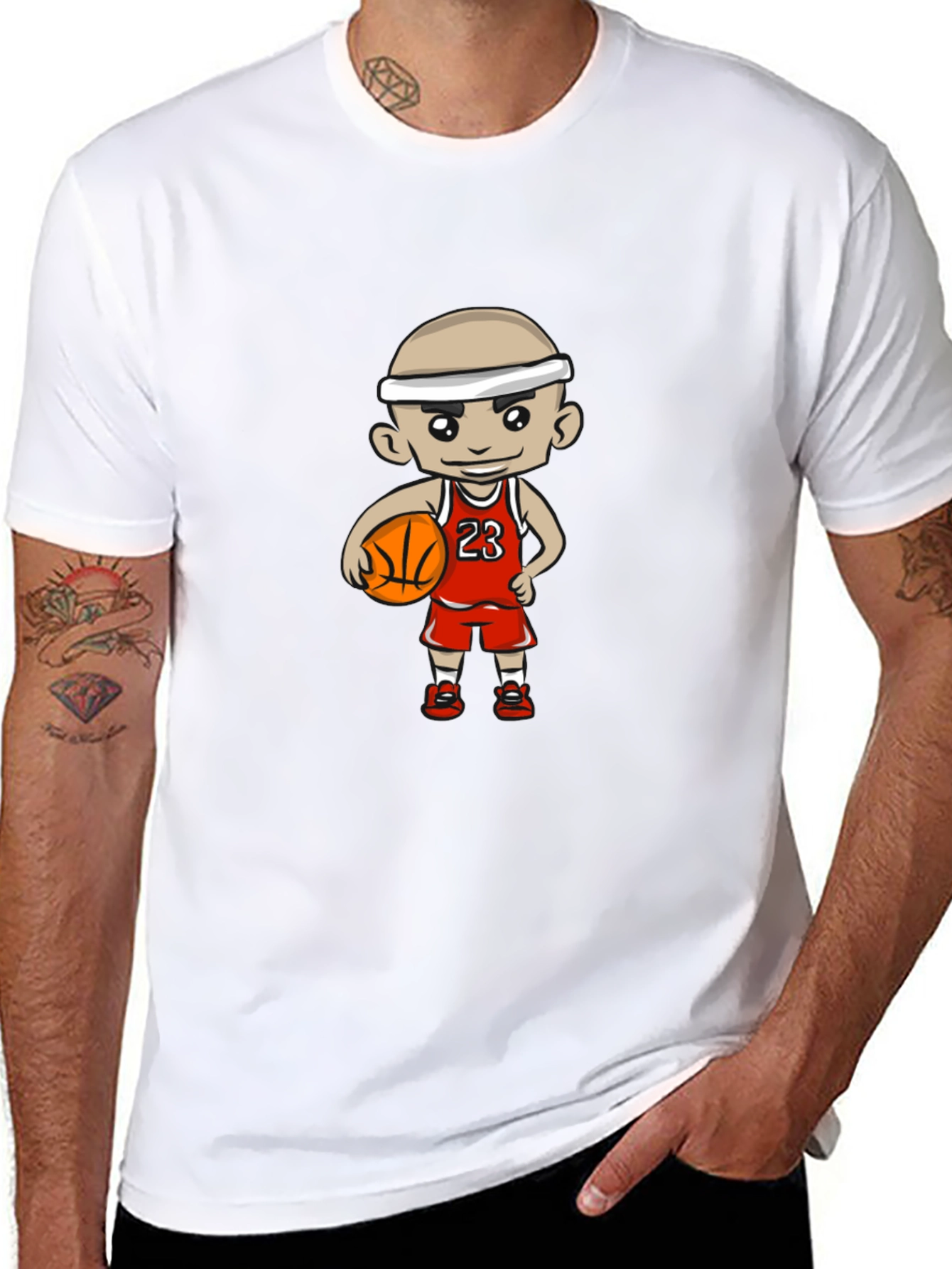 Cartoon Basketball Player Graphic T-Shirt