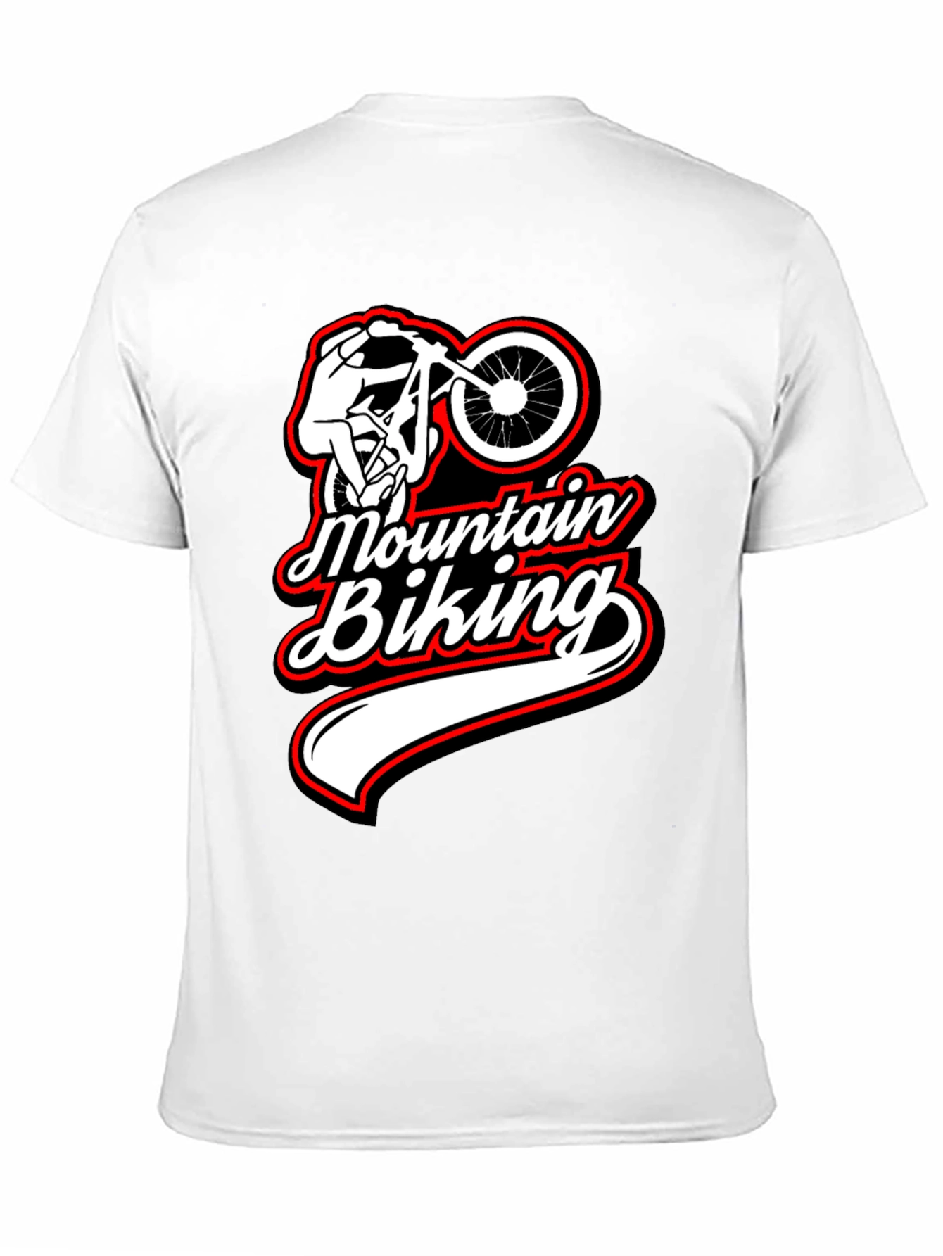 Mountain Biking Graphic Tee Black Casual Shirt