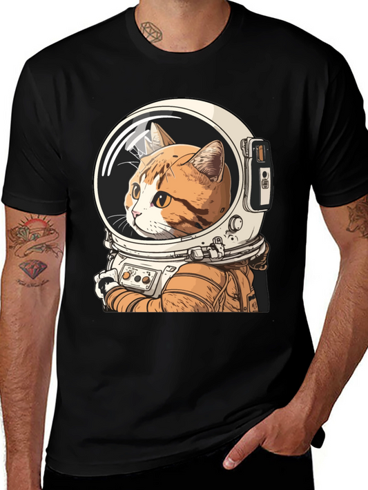 Cat Astronaut Graphic T-Shirt
