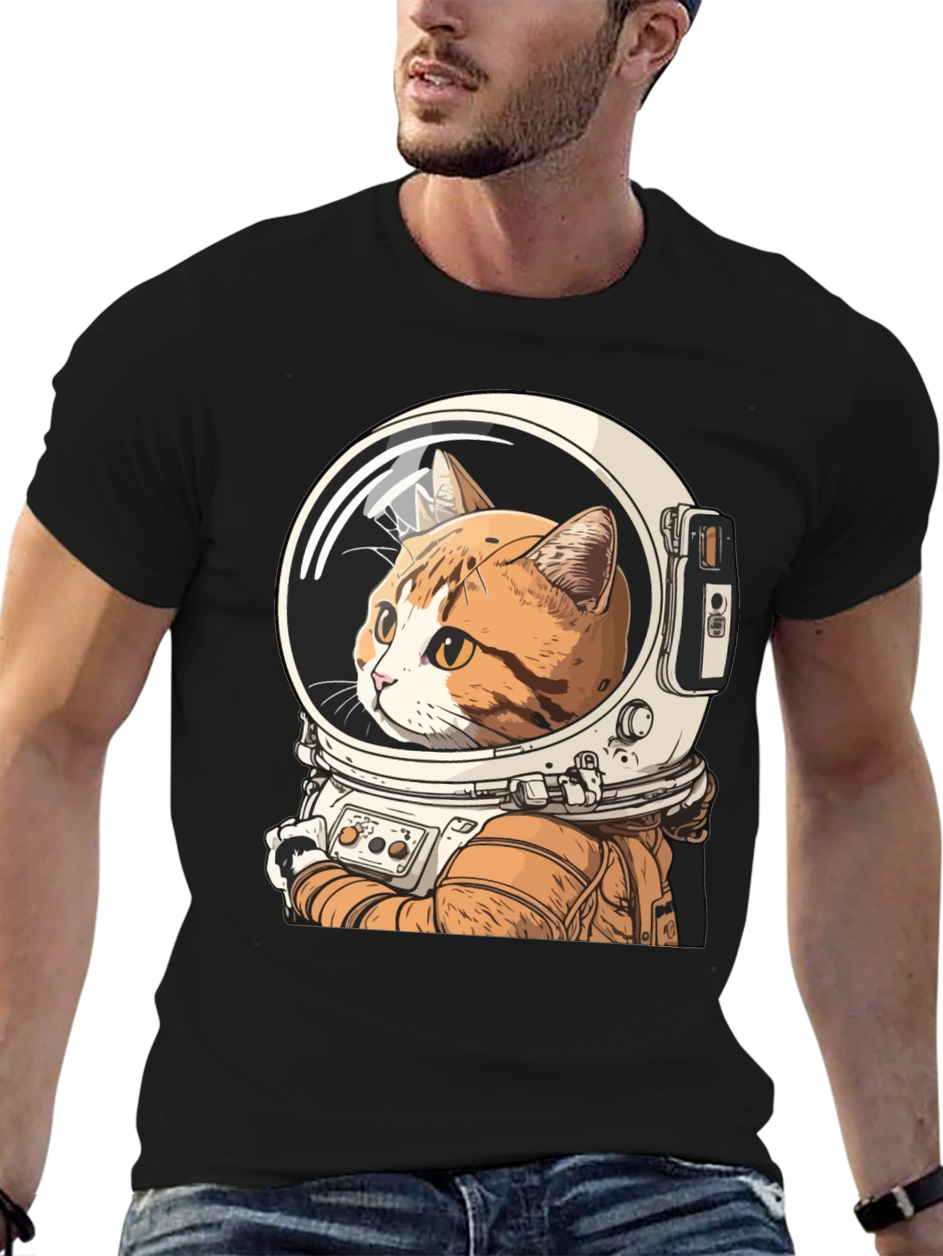 Cat Astronaut Graphic T-Shirt