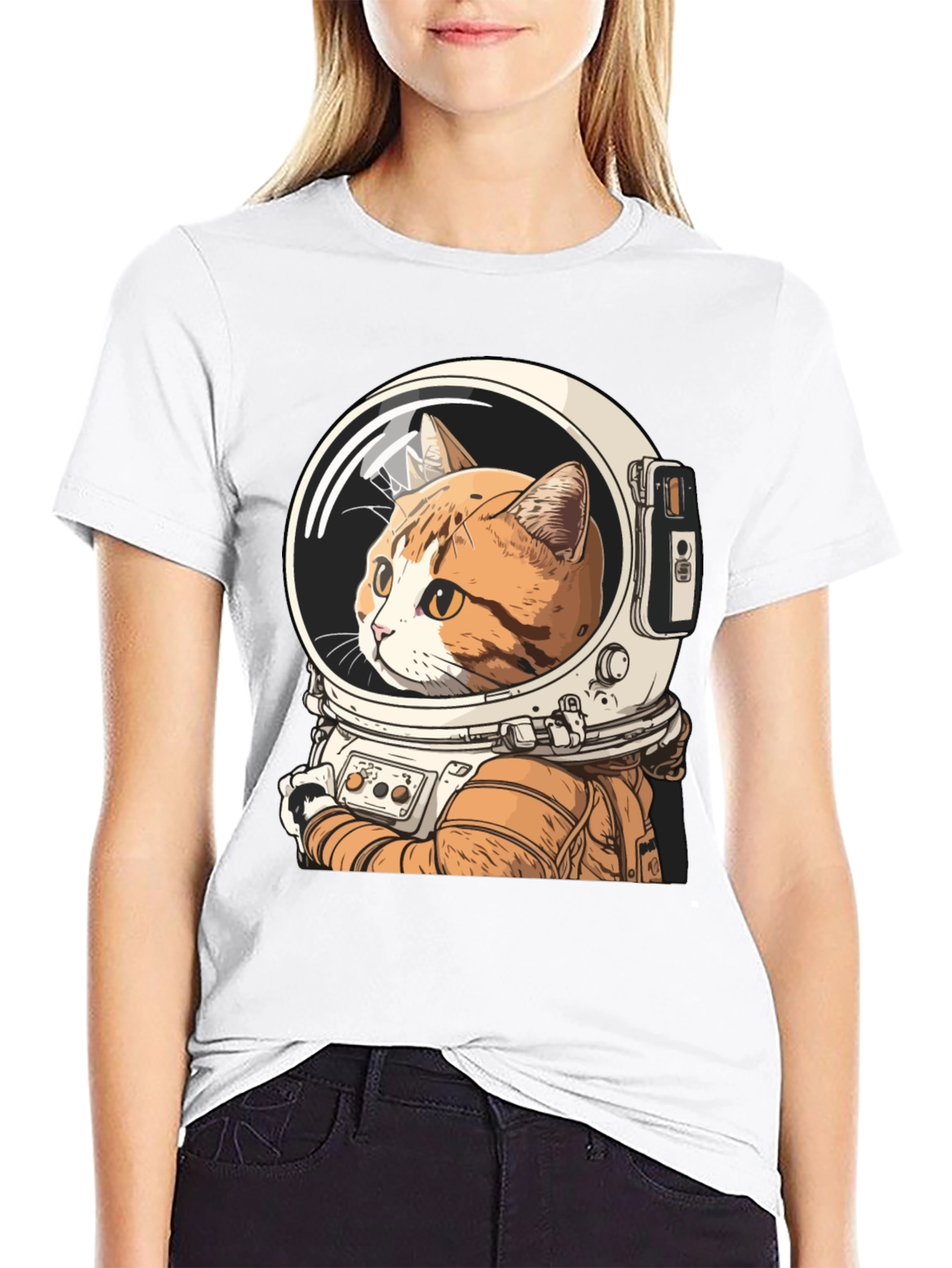 Cat Astronaut Graphic T-Shirt
