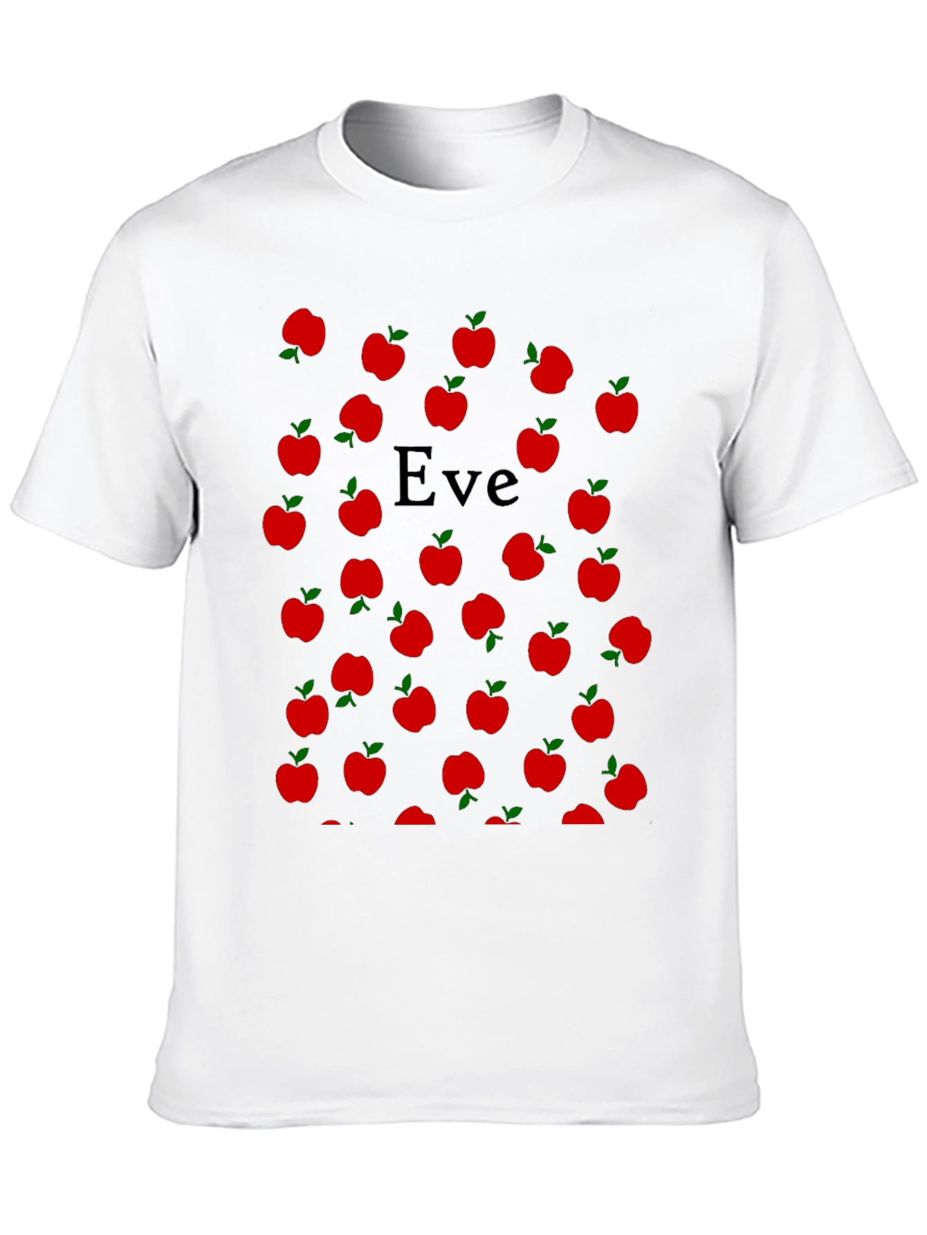 Eve Apple Pattern T-Shirt - Black
