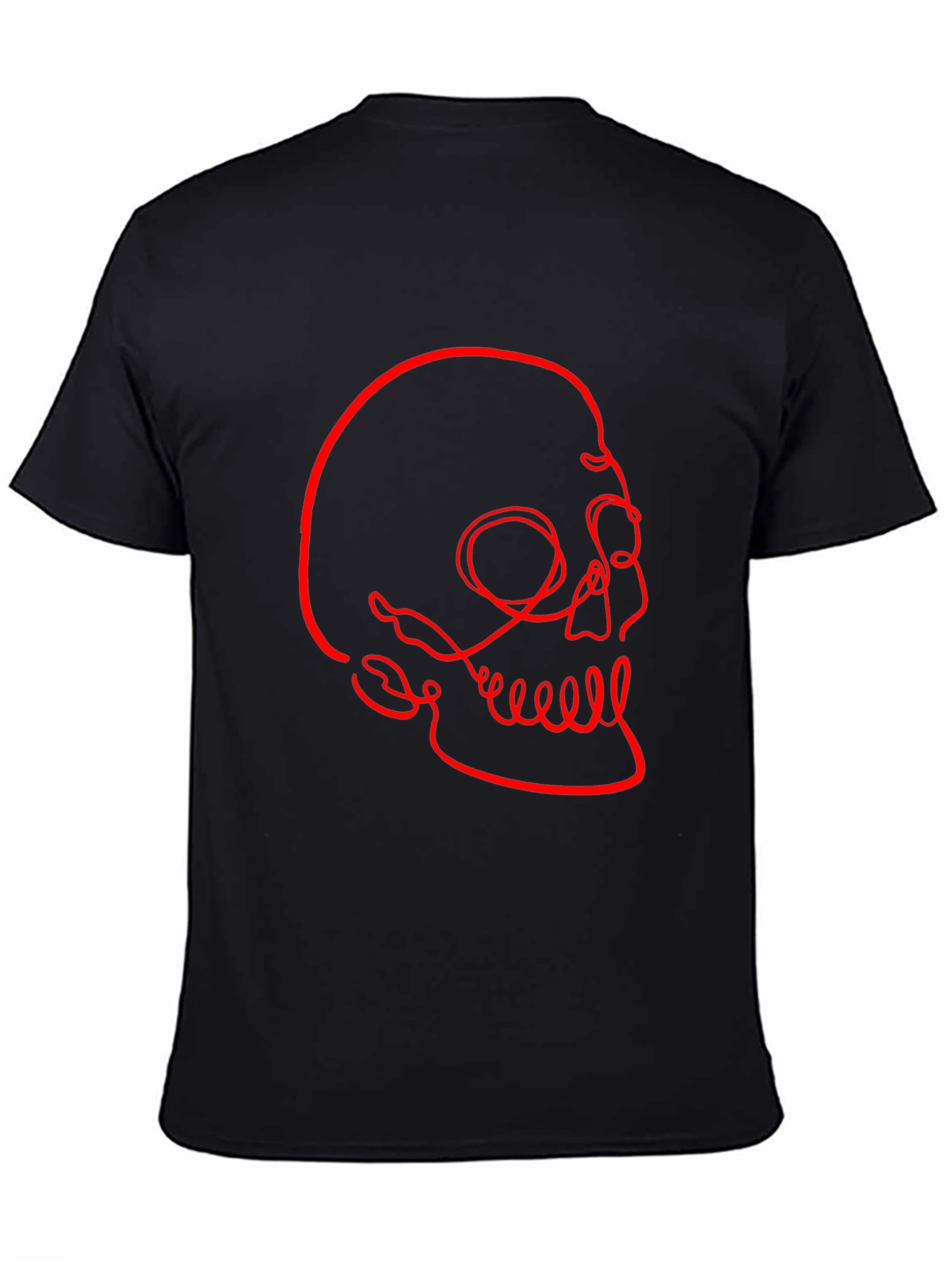 Abstract Skull Graphic Tee - Modern Mens Black T-Shirt