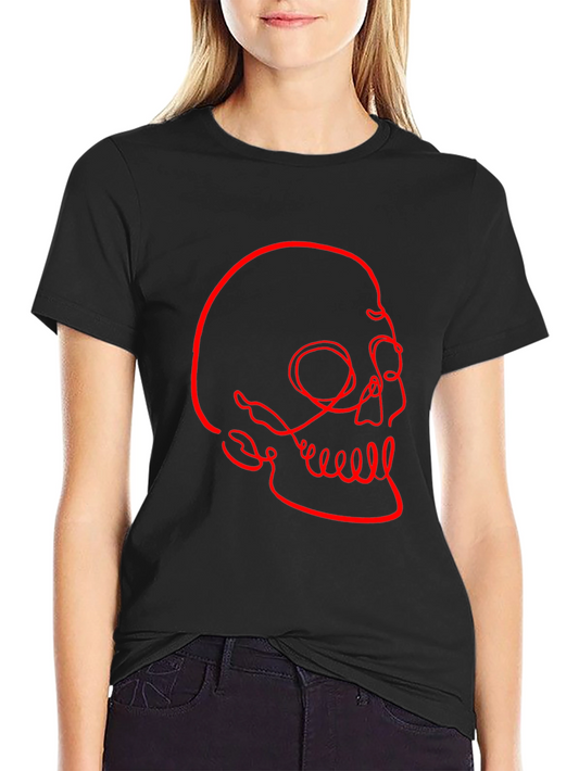 Abstract Skull Graphic Tee - Modern Mens Black T-Shirt