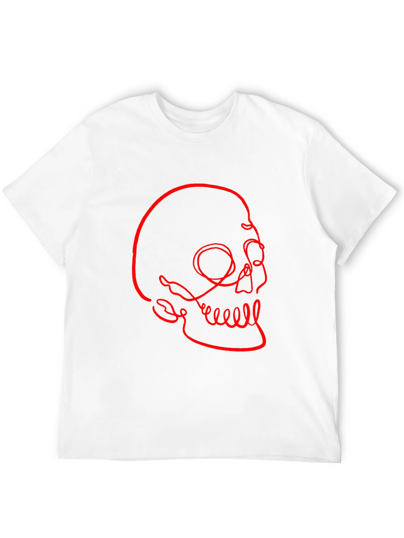 Abstract Skull Graphic Tee - Modern Mens Black T-Shirt
