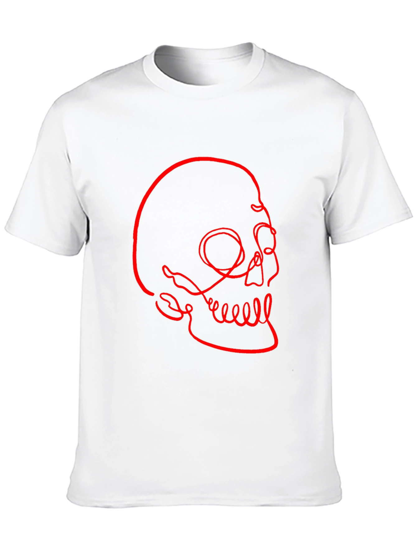 Abstract Skull Graphic Tee - Modern Mens Black T-Shirt