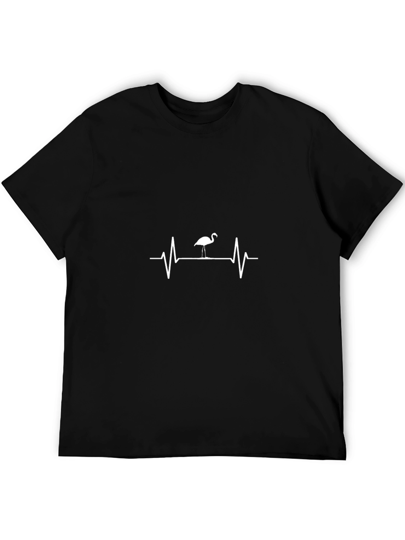 Flamingo Heartbeat Black T-Shirt