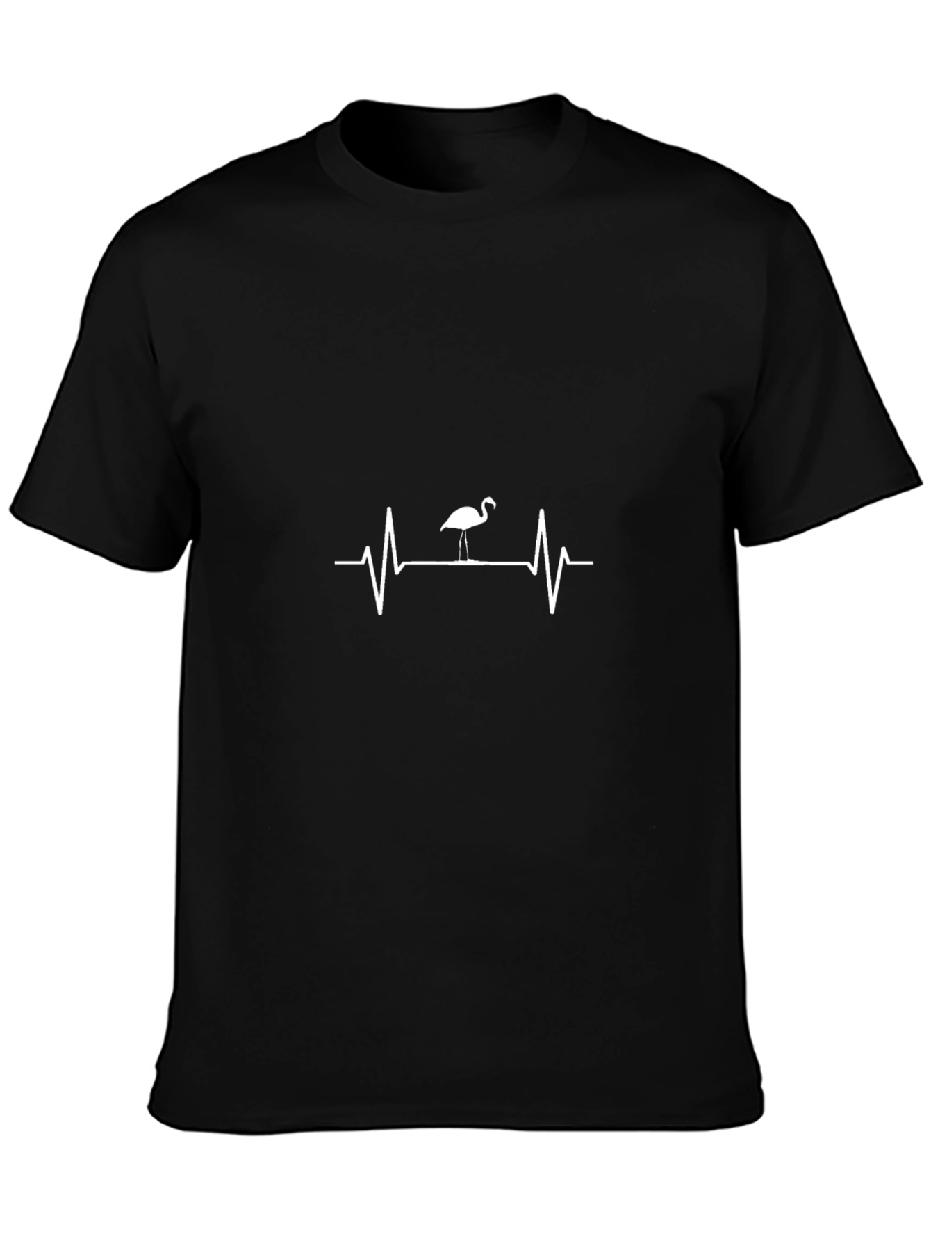 Flamingo Heartbeat Black T-Shirt