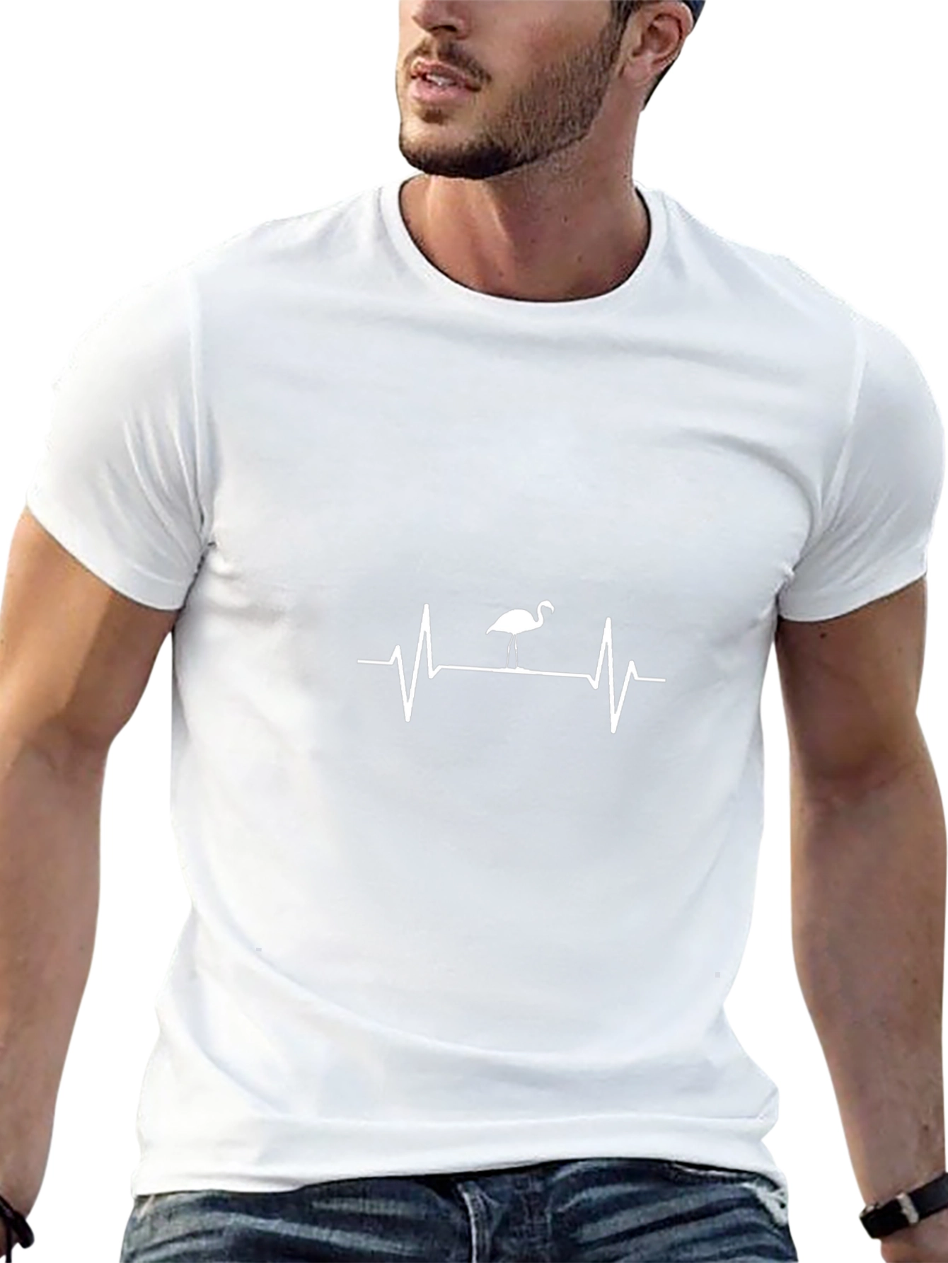 Flamingo Heartbeat Black T-Shirt