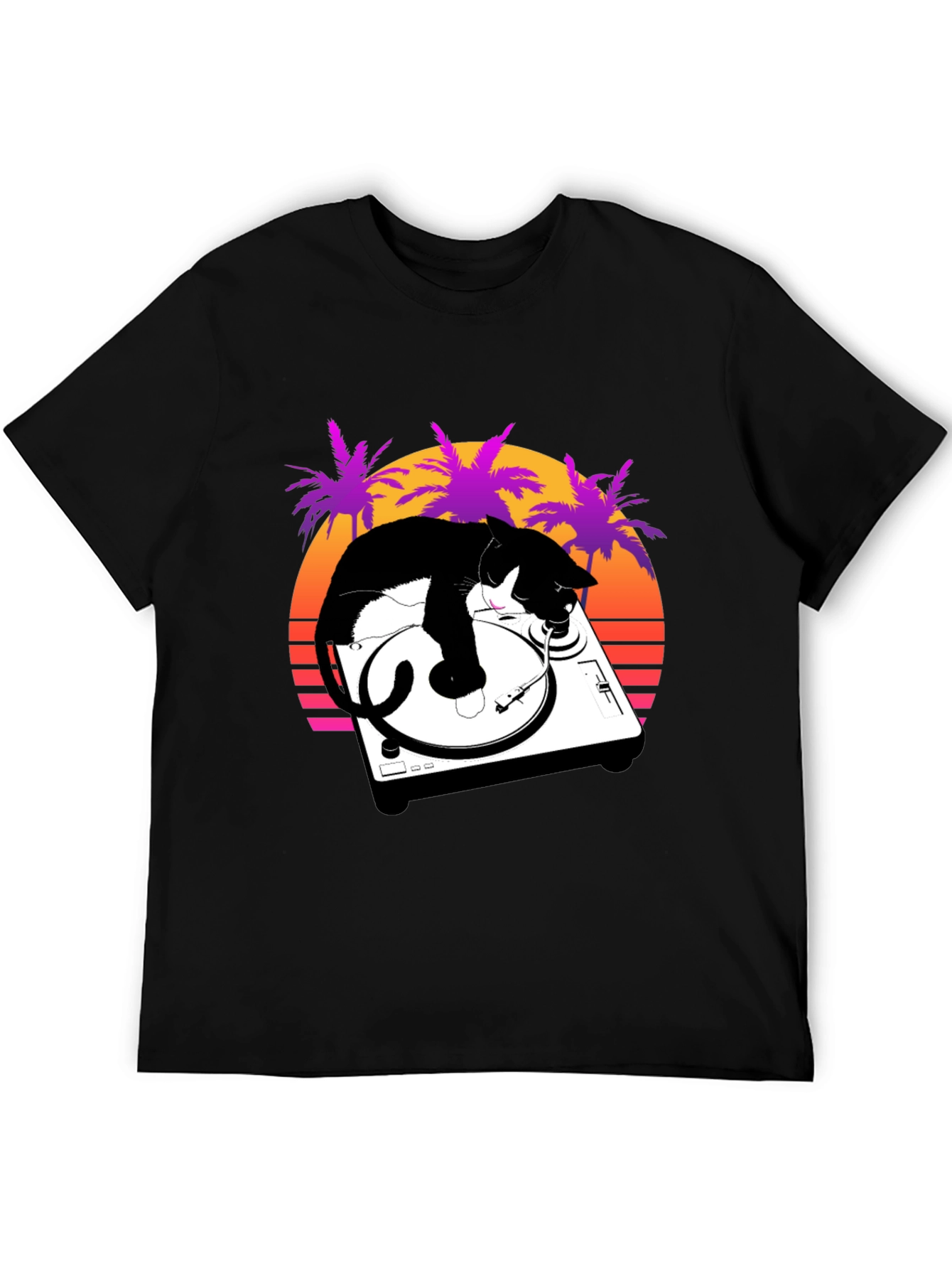 Cool Cat DJ Graphic T-Shirt