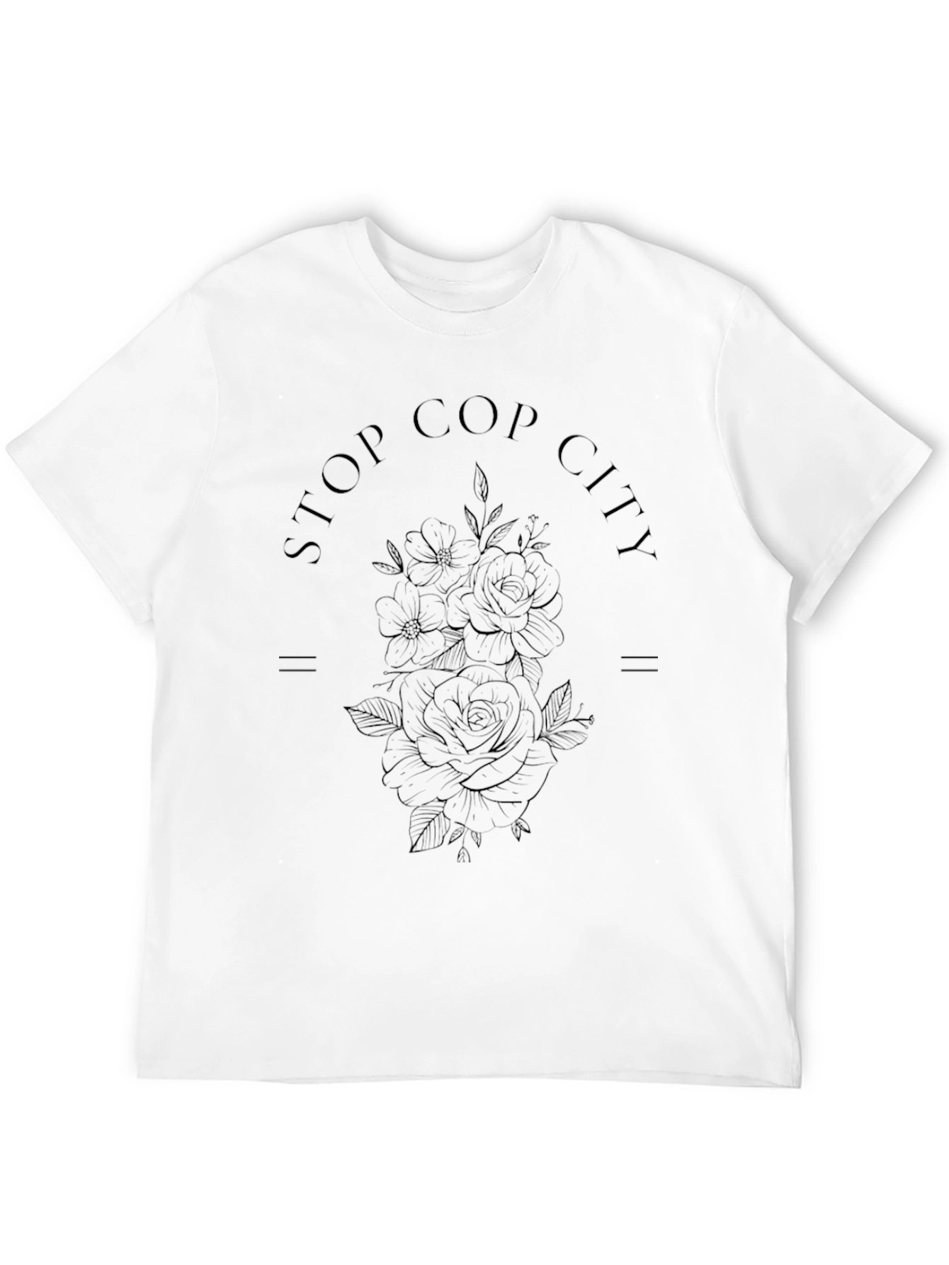 Stop Cop City Floral Graphic T-Shirt